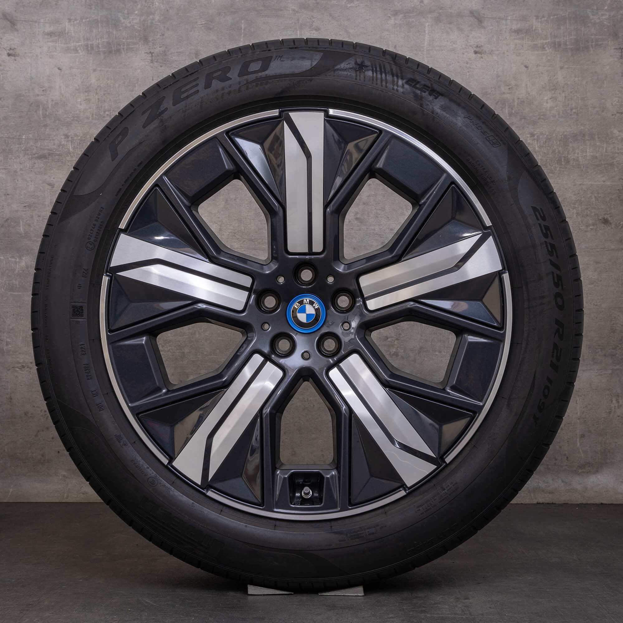 Originele BMW iX velgen 21 inch i20 zomerwielen styling 1012 aerodynamica 5A41F90 zwart zilver glanzend