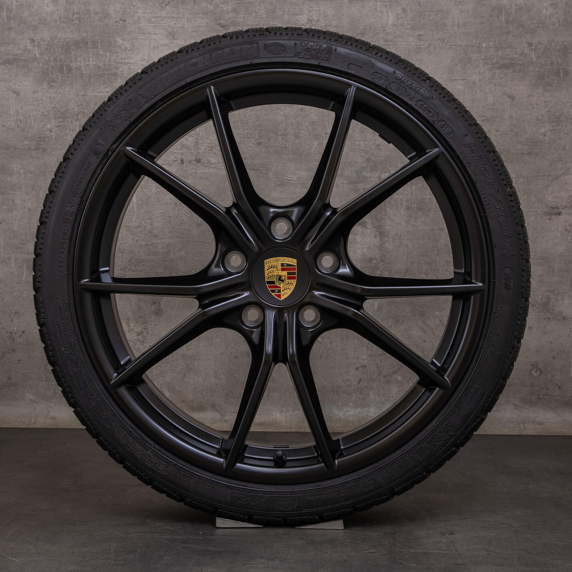 Originele Porsche Boxster Cayman 718 winterwielen 20 inch 982 velgen 982601025AJ 982601025AK zwart mat