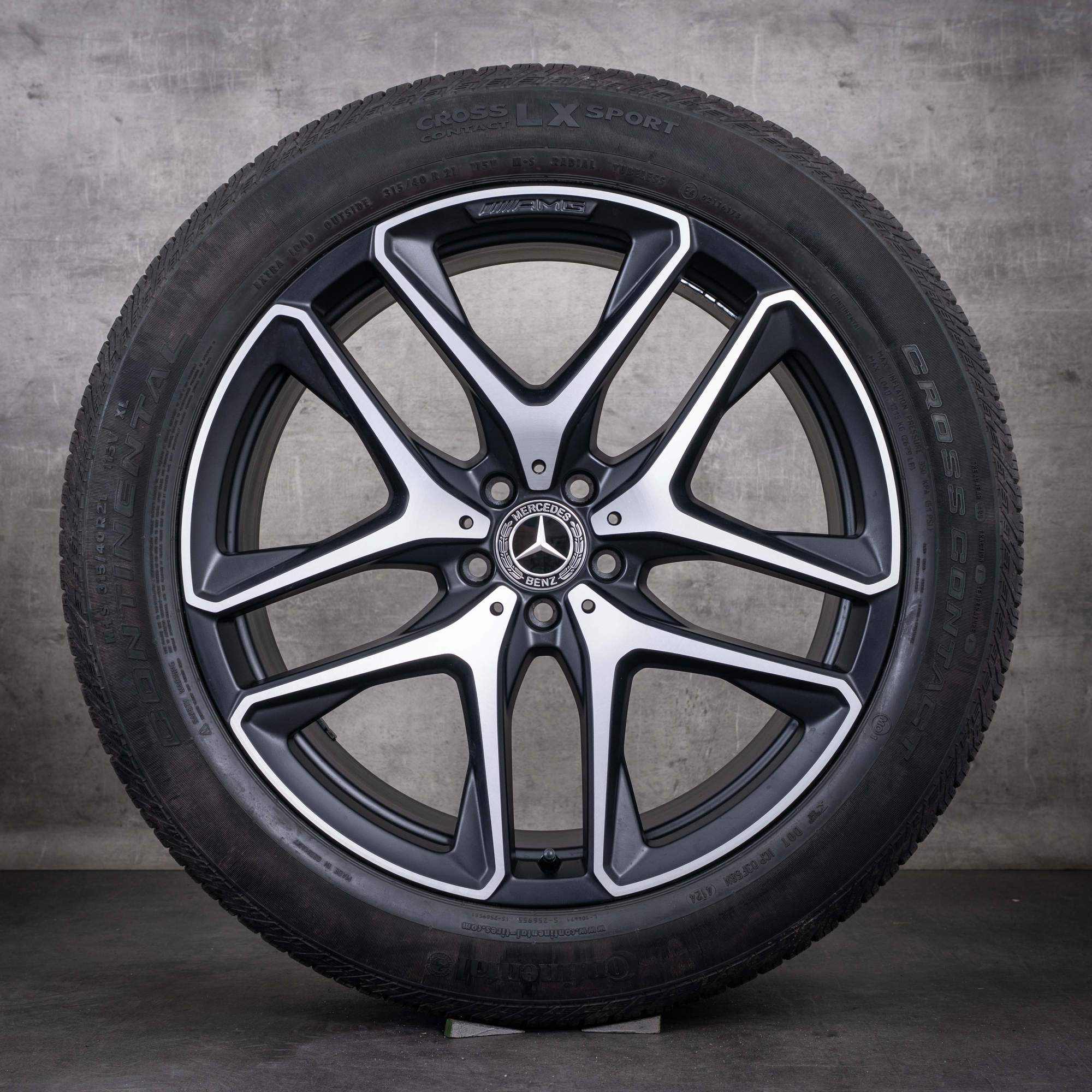 Originální disky Mercedes-Benz GLE 53 63 AMG 4Matic+ 21 palců X167 C167 hybridní letní kola A1674014200 A1674014300 černé matné s diamond cutem