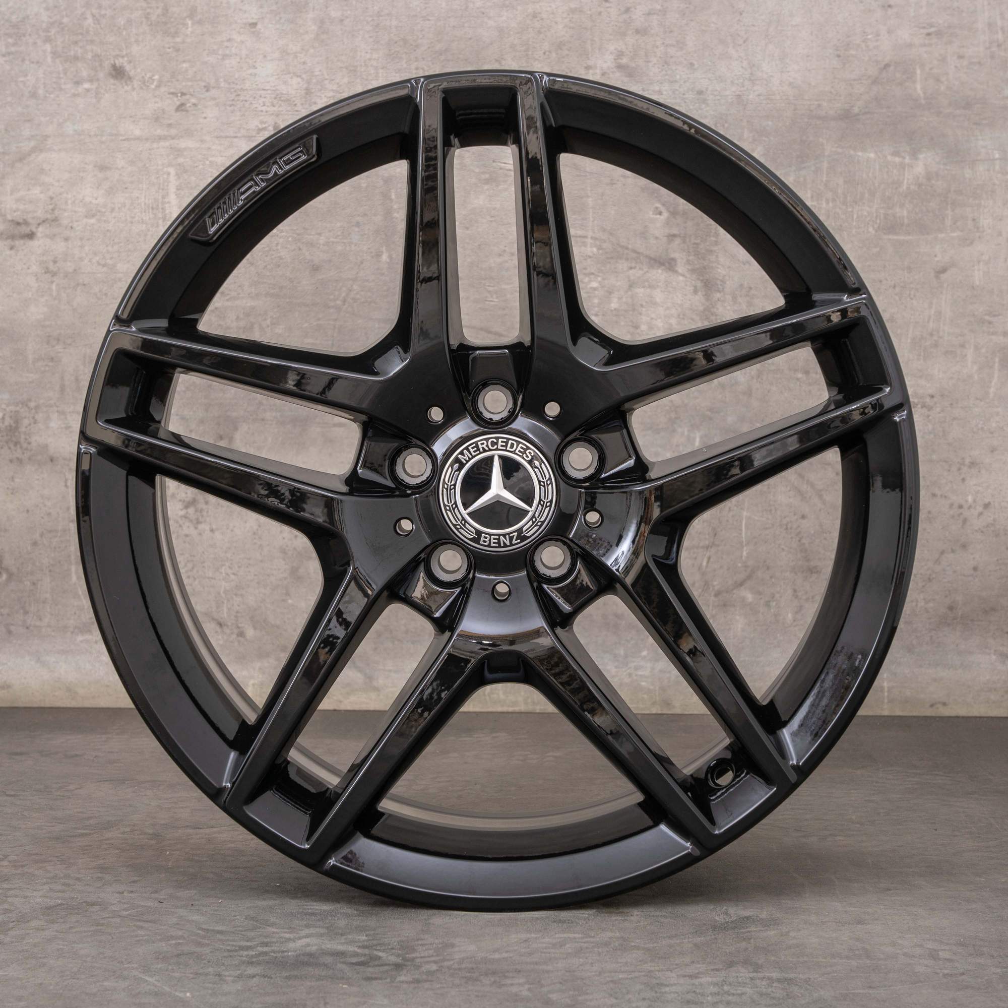 Oryginał Mercedes Benz Klasa S AMG felgi 19 cali W222 A217 C217 koła letnie A2224010000 czarny błyszczący