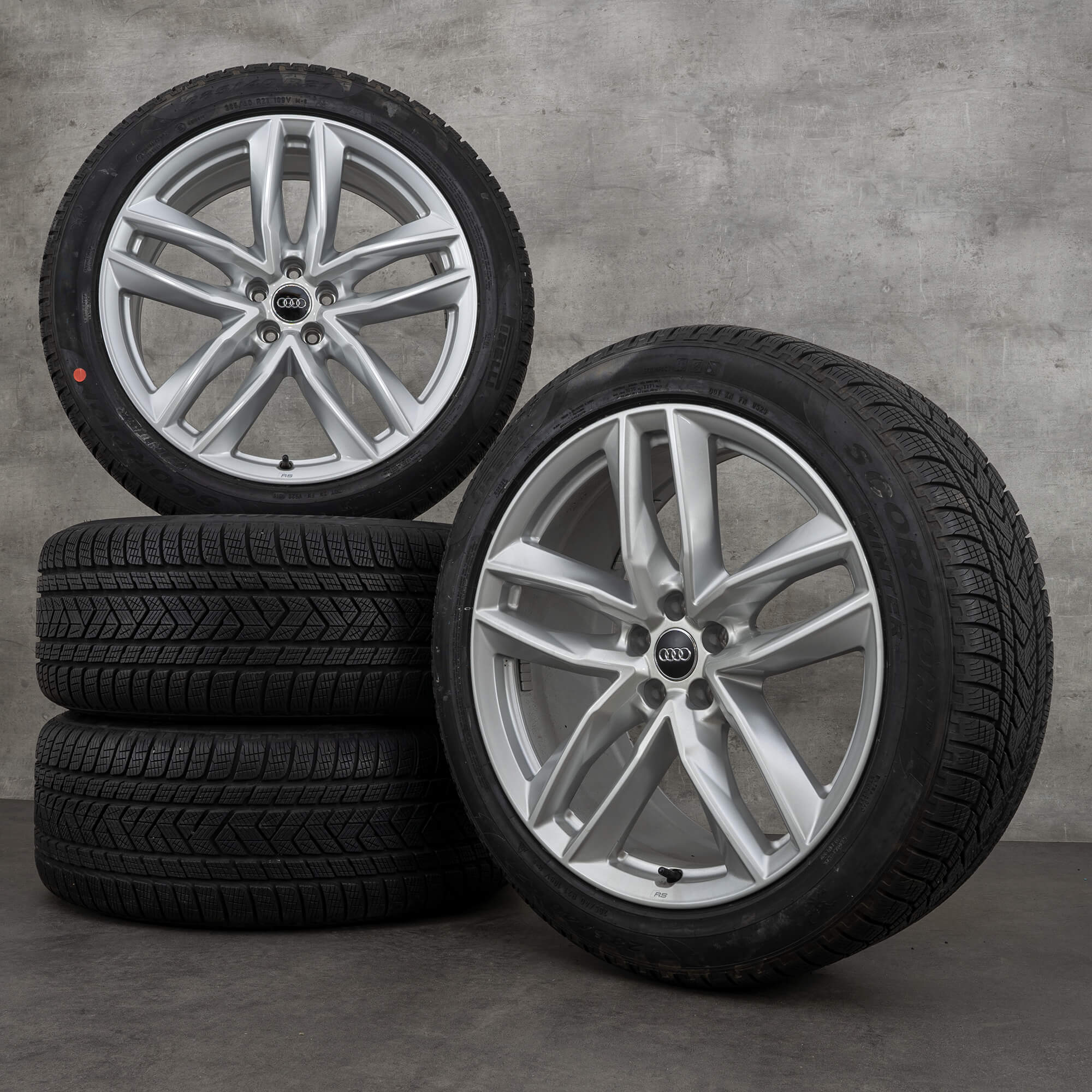 Oryginalne koła zimowe do Audi Q7 SQ7 21 cali felgi 4M 4M0601025S srebrne błyszczące
