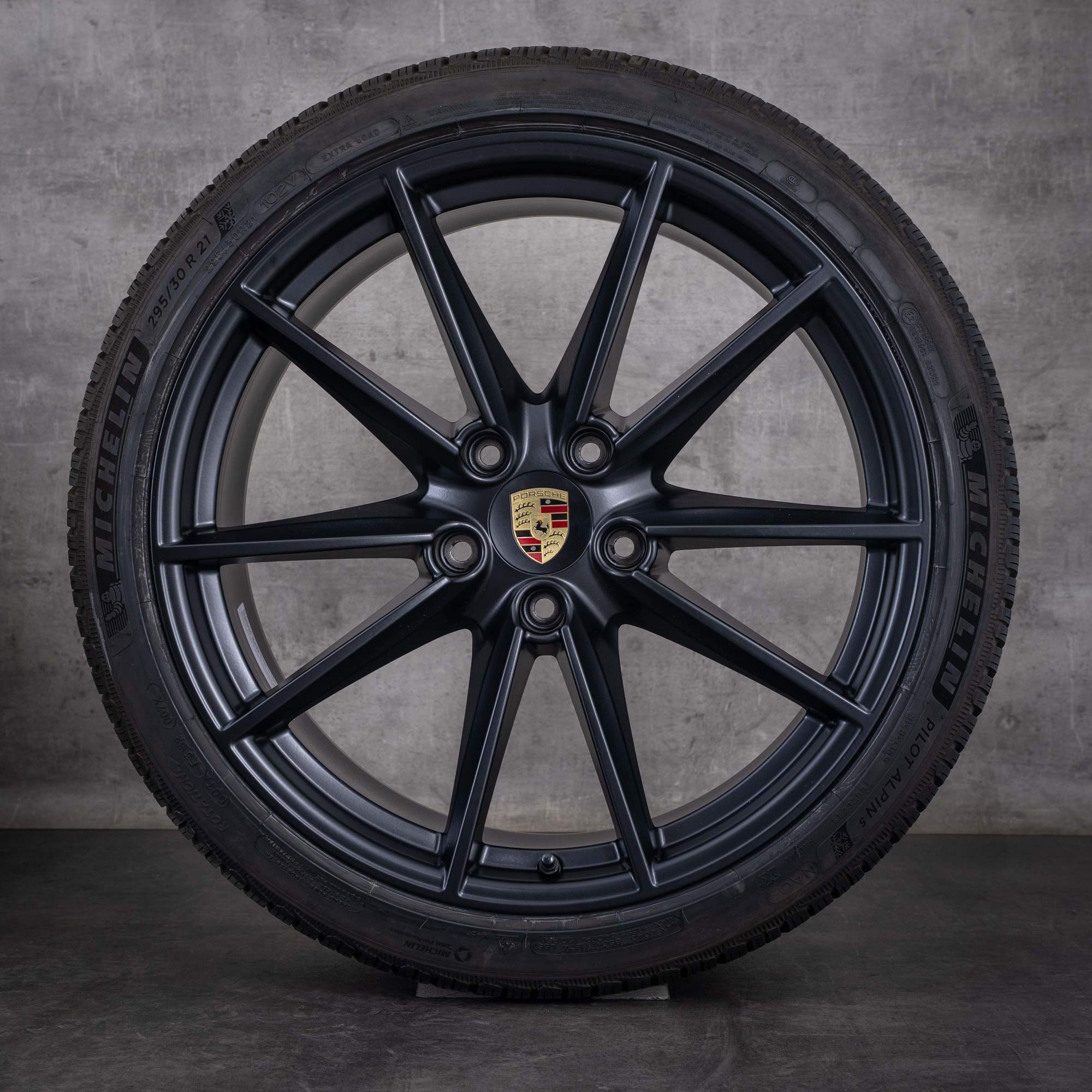 Porsche 992 I Winterräder 20 21 Zoll S 4S C2 C4 GTS Felgen 992601025C 992601025E Carrera S Rad schwarz matt - Rad 4 von 4