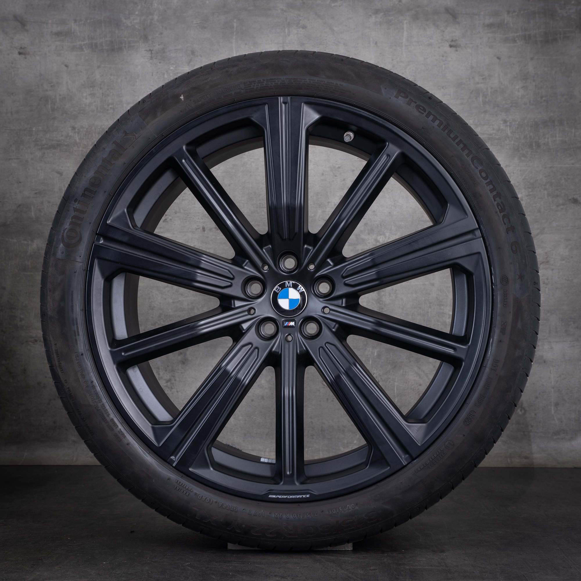 OEM BMW X5 X6 winter wheels 22inch G05 G06 rims Styling 749 M 6893544 6893545 Jet Black Matte