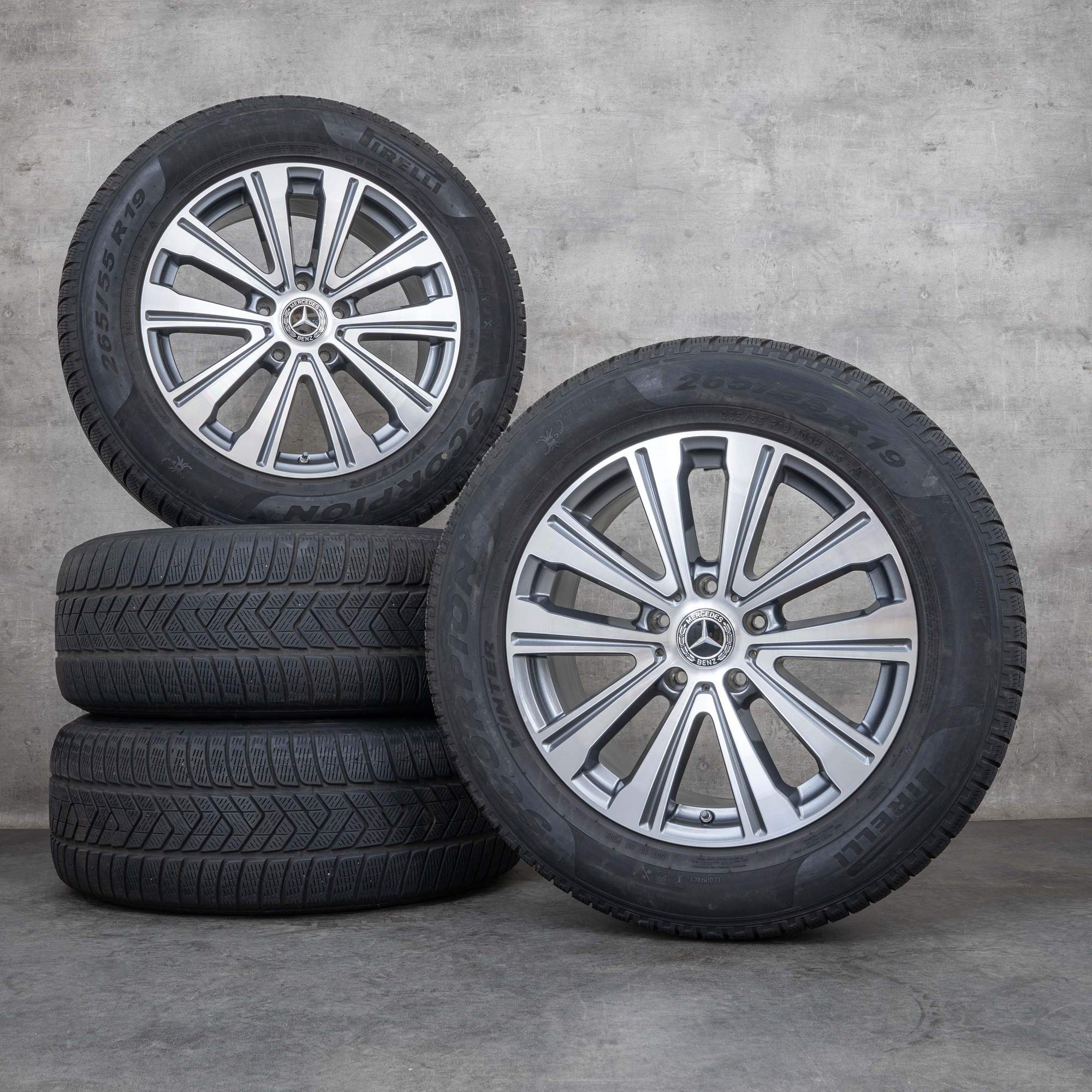 Alkuperäiset Mercedes Benz G-sarjan talvirenkaat 19 tuuman W463 G500 G350 d vanteet A4634011100 himalajanharmaa kiillotettu