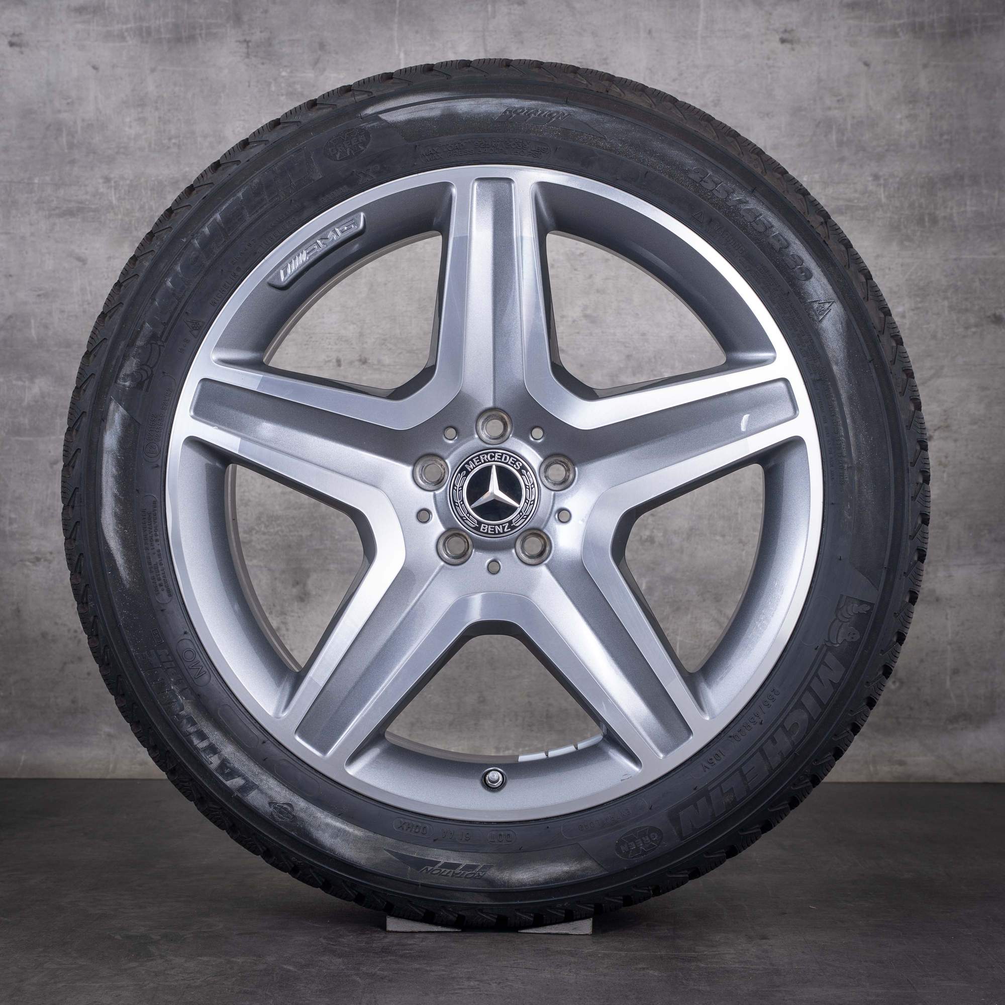 Original Mercedes Benz GLE & 43 AMG Winterräder 20 Zoll W166 Felgen A1664012002 himalaya grey glanzgedreht