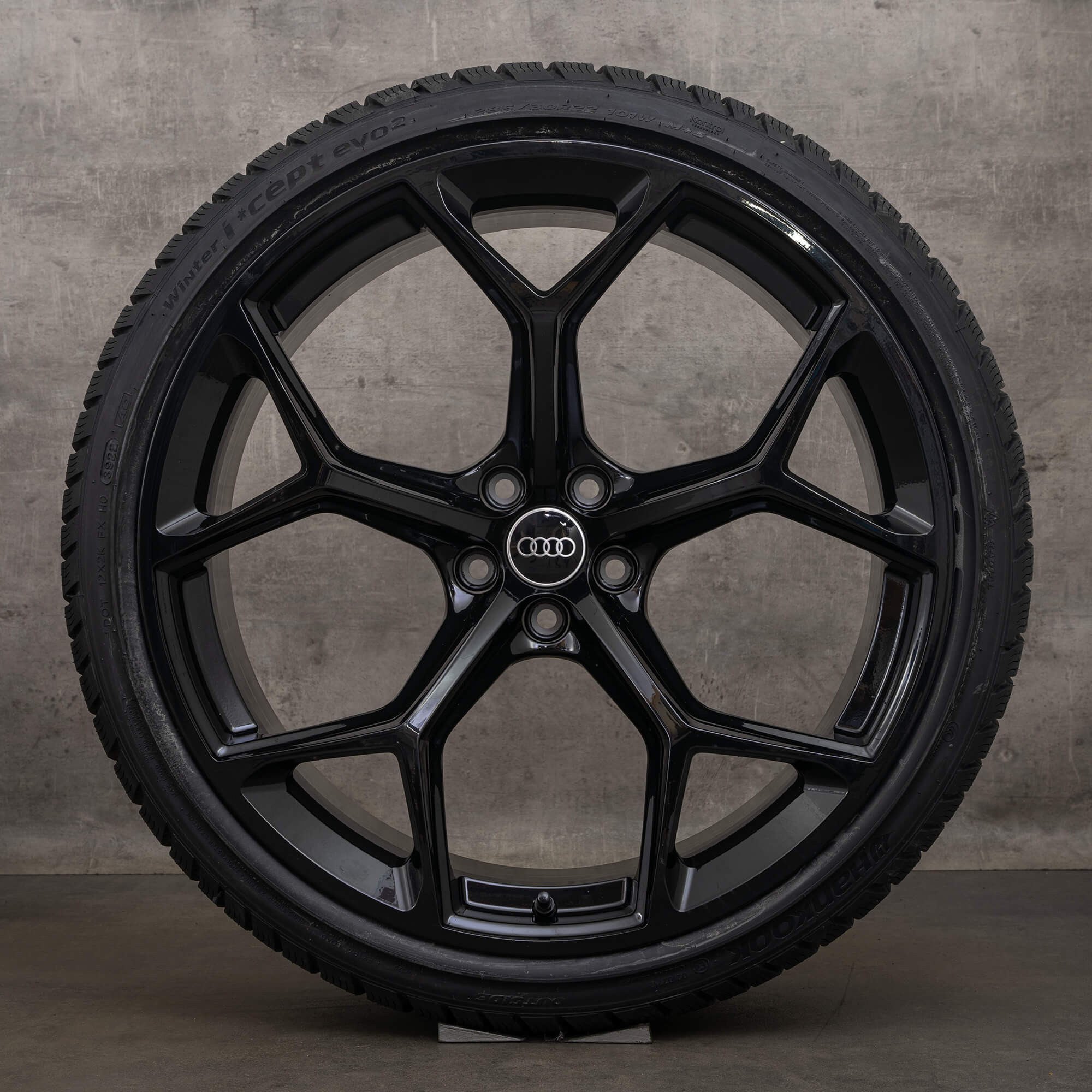 OEM Audi RS6 RS7 snow tire packages 22 inch 4K C8 Rims 4K0601025BM Performance honeycomb design black gloss NEW