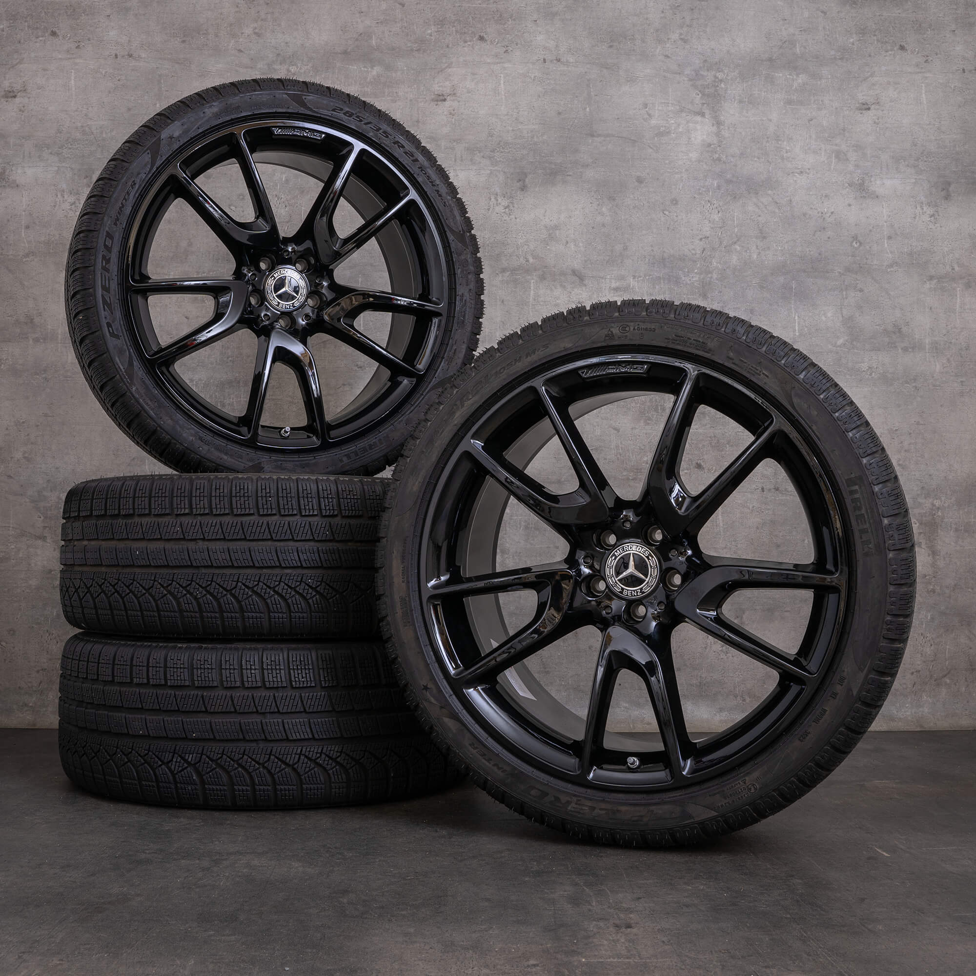 Orijinal Mercedes Benz GLC 43 AMG kış jant lastik 21 inç X253 jantlar A2534012000 A2534012800 siyah parlak