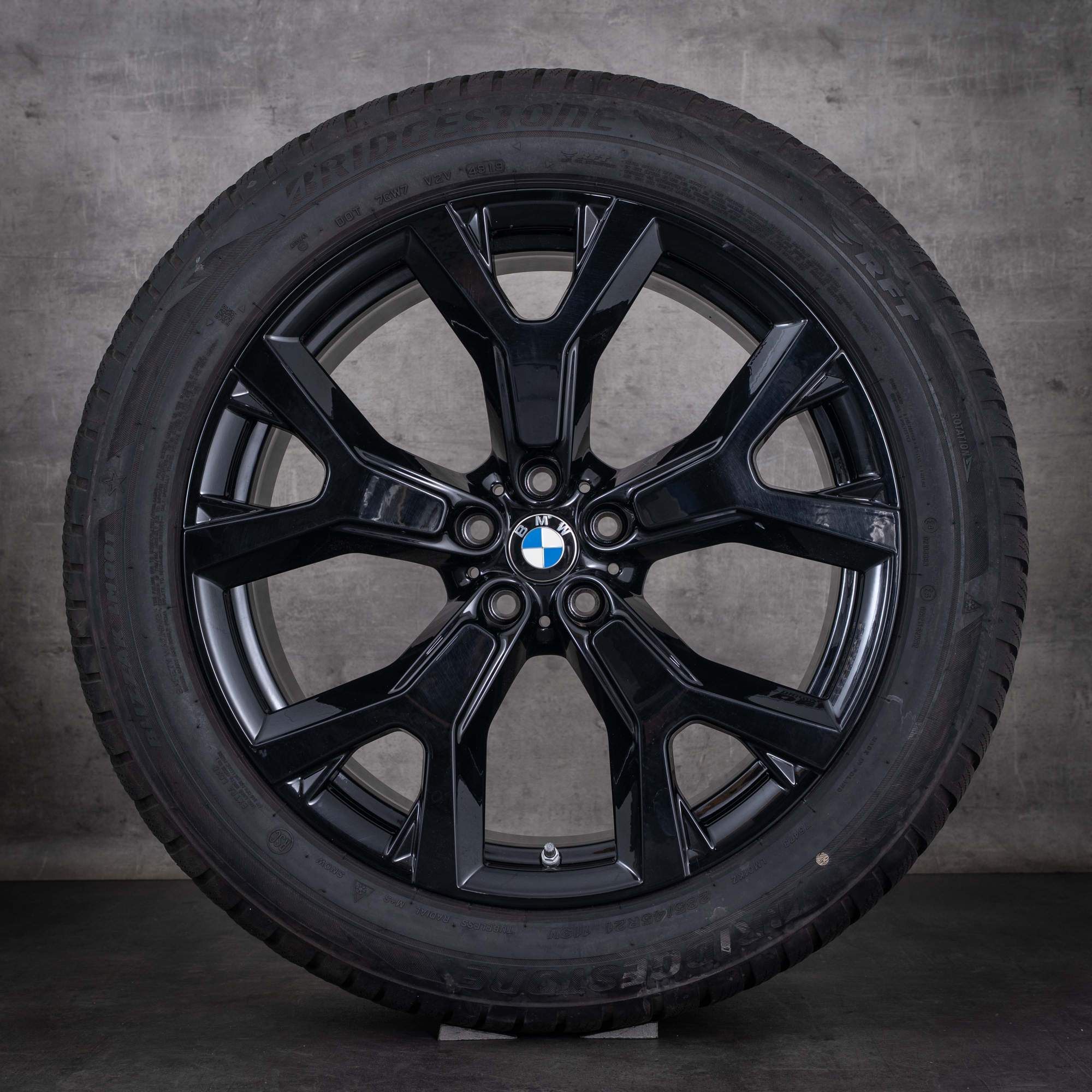 Originale BMW X7 vinterhjul 21 tommer G07 felger Styling 752 6885461 svart glans