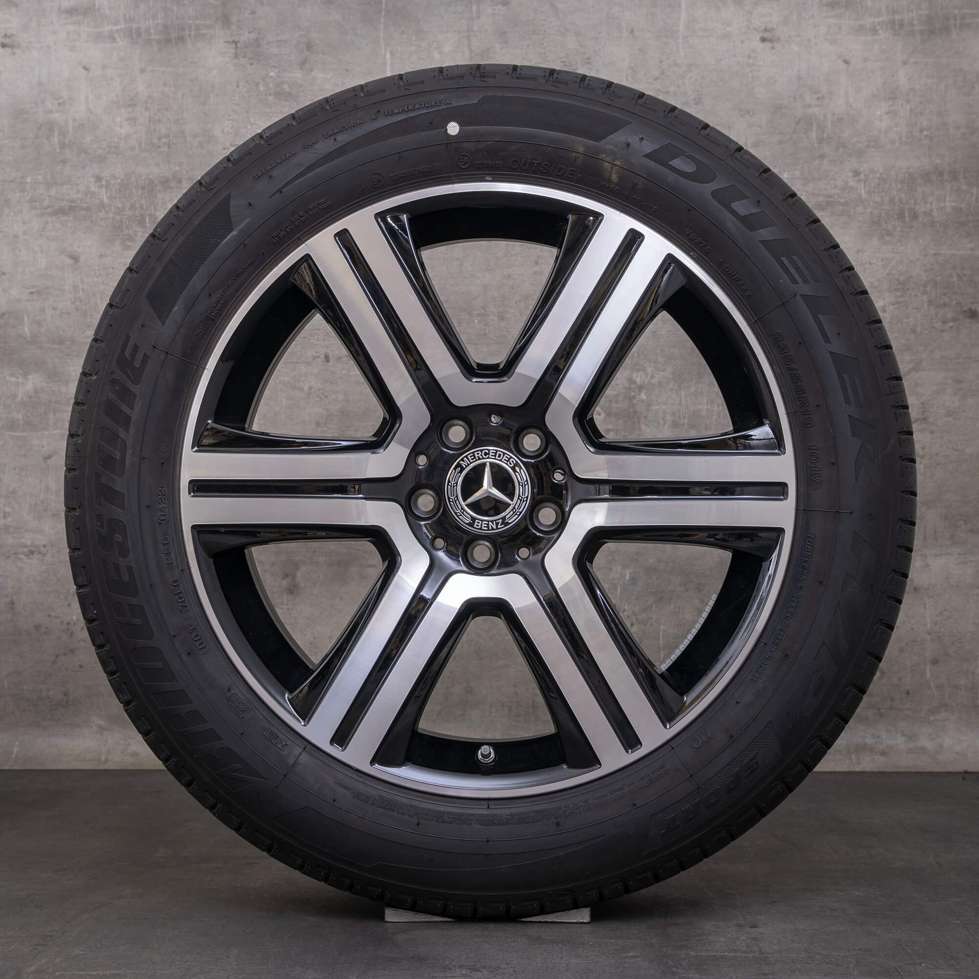 Orijinal Mercedes Benz GLC & 43 AMG jantlar 19 inç X253 C253 yaz jant lastikleri A2534011600 siyah parlak tornalı