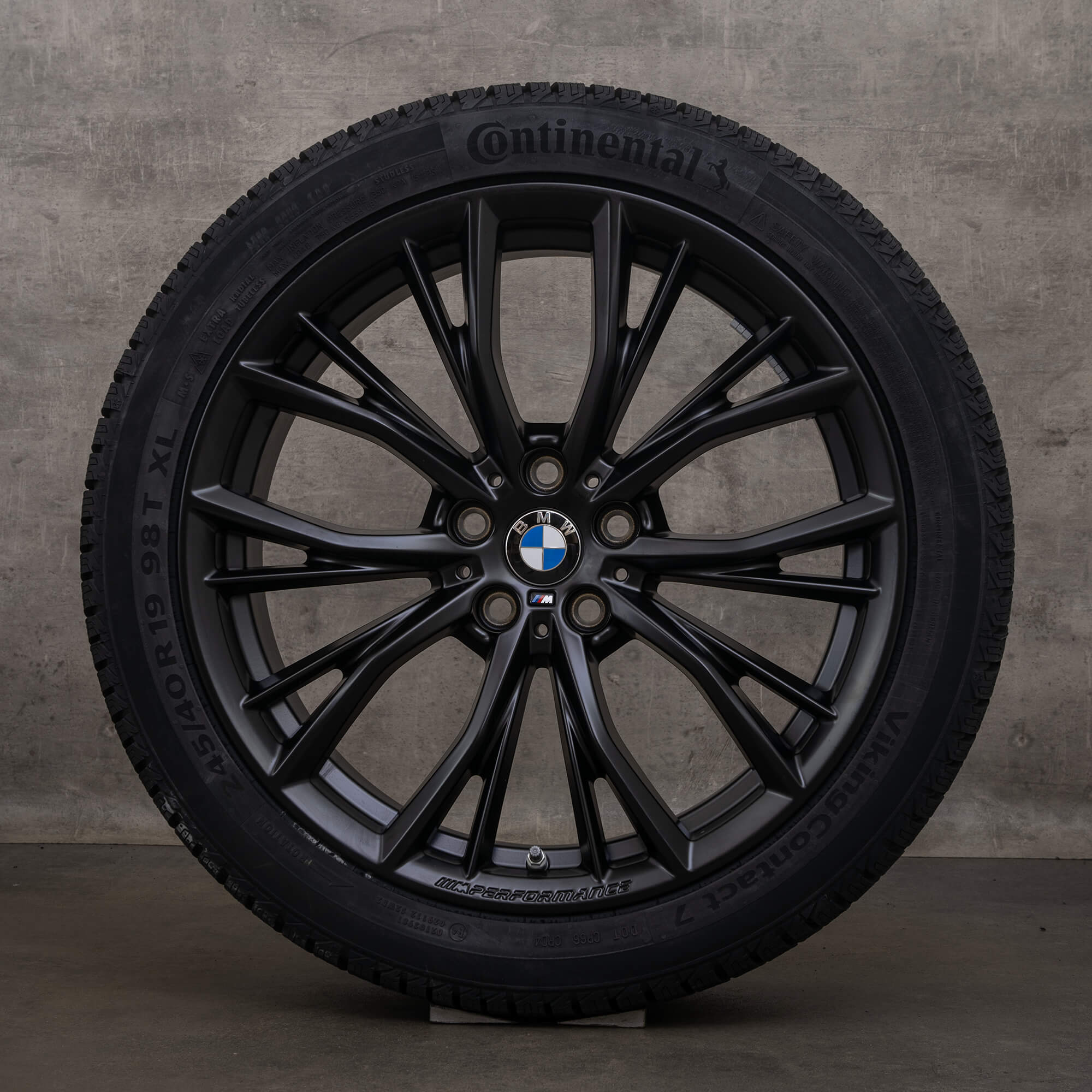 Originale BMW 5-serie felger 19 tommer G30 G31 vinterhjul 6885455 Styling 786 M sorte matte vinterdekk NYE