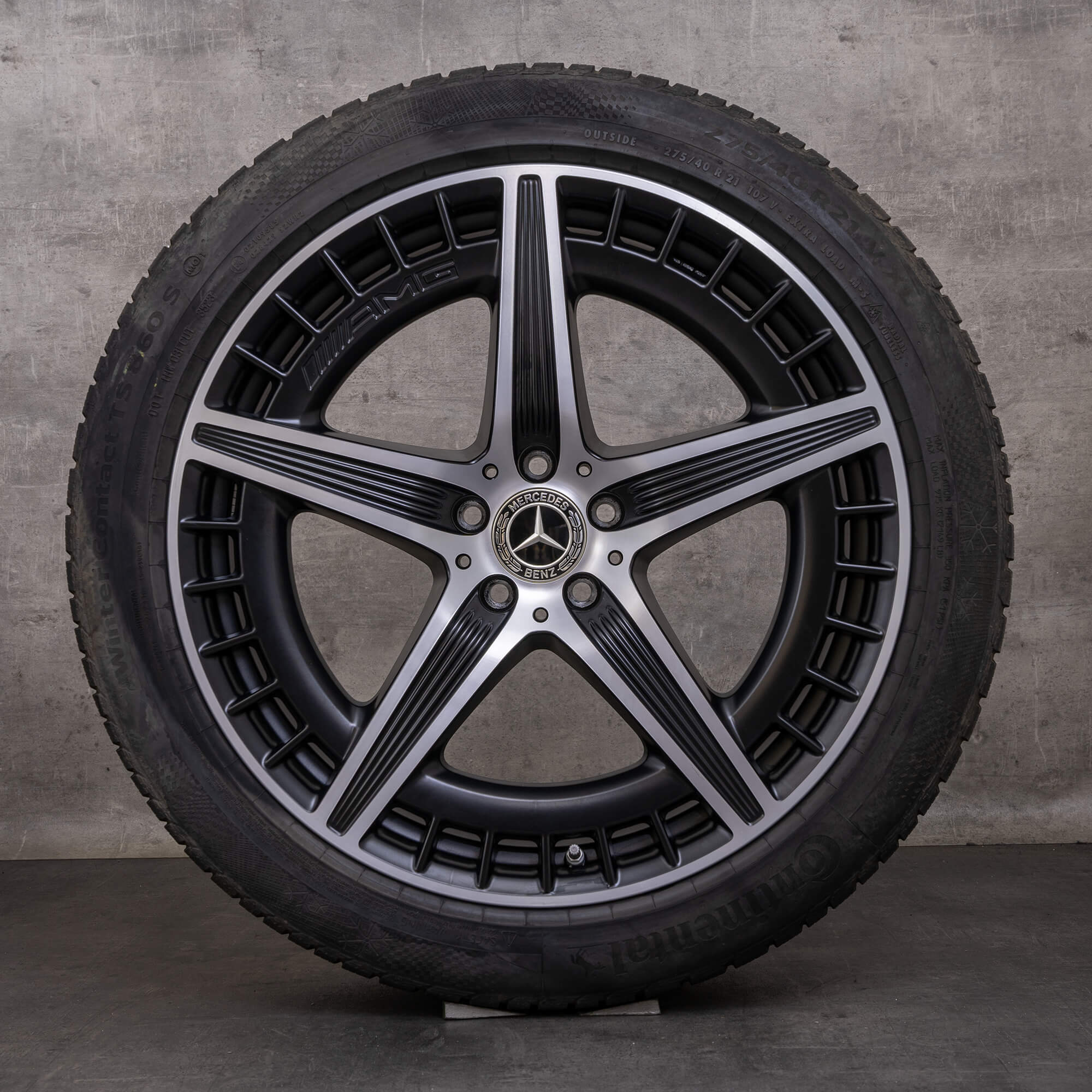 Orijinal Mercedes Benz EQE 43 53 AMG kış jant lastik 21 inç X294 jantlar A2944011400 siyah mat parlak tornalanmış