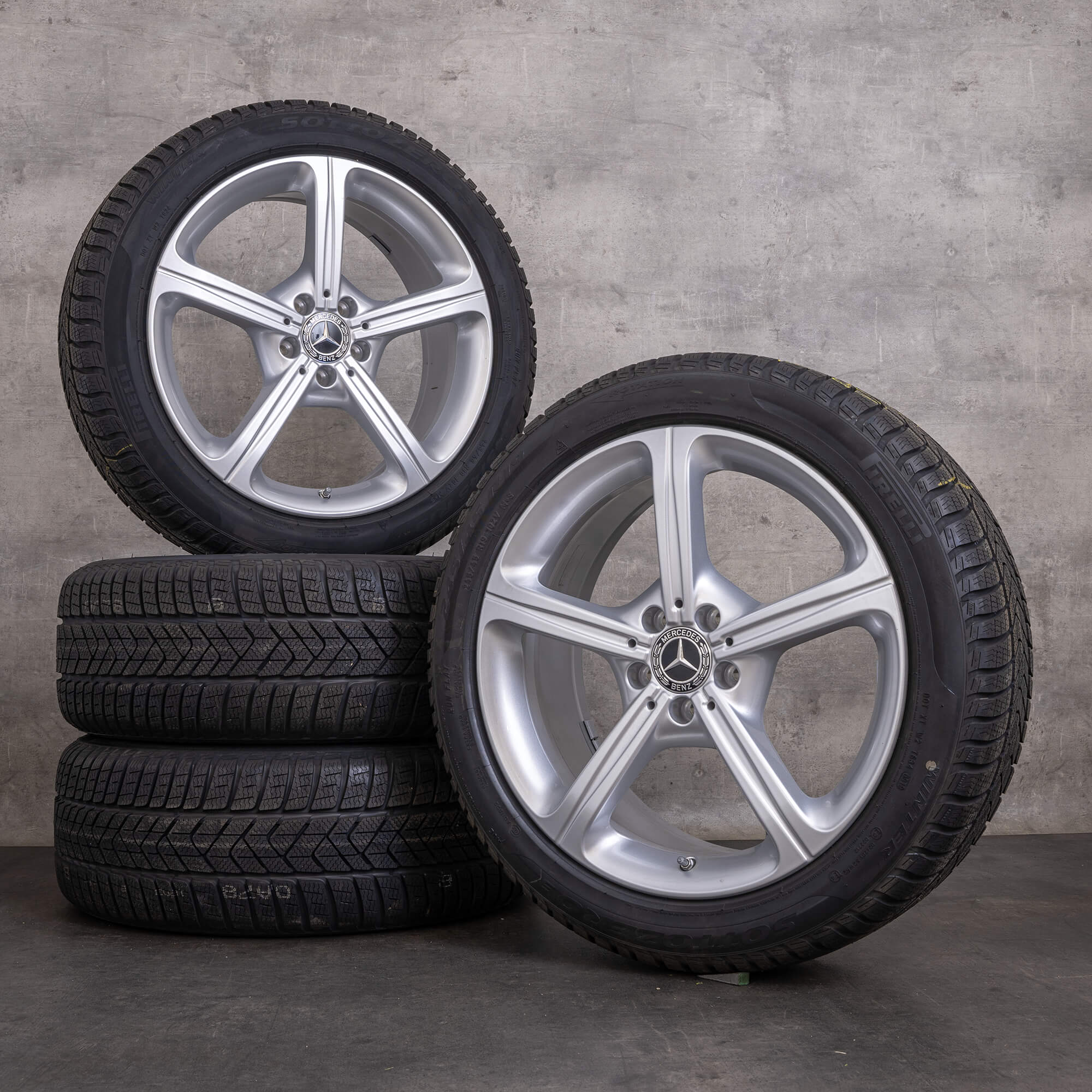 Oryginalne koła zimowe Mercedes-Benz CLS 19 cali Felgi C257 A2574011000 srebrne błyszczące