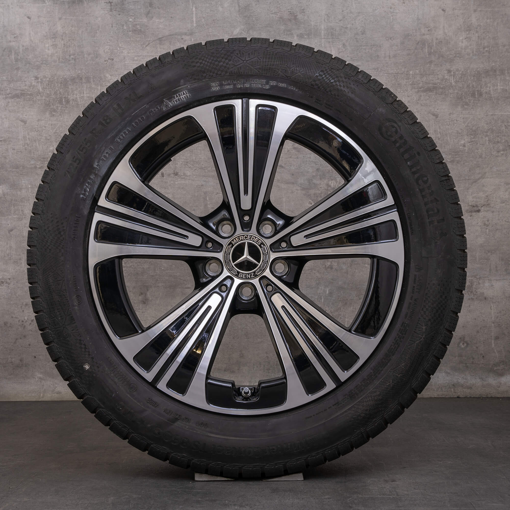 Alkuperäiset Mercedes Benz E-sarjan talvirenkaat 18 tuuman W214 S214 vanteet A2144012200 musta Kiillotettu