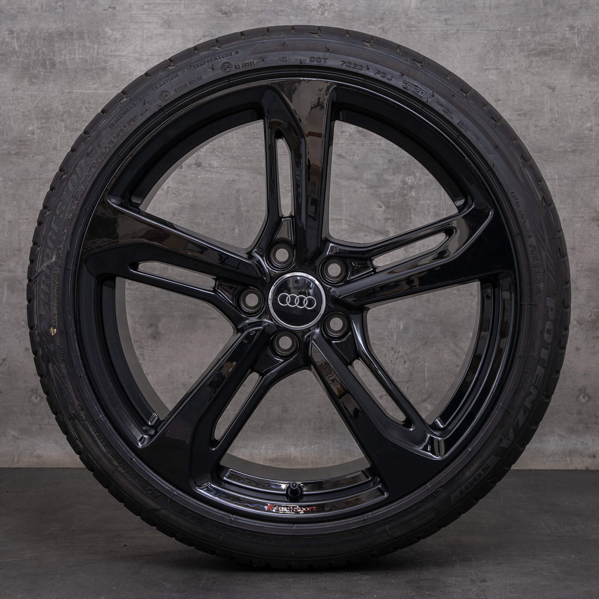 Original Audi TT TTS TTRS fälgar 20 tum FV 8S sommarhjul 8S0601025T svart högglans svarvad