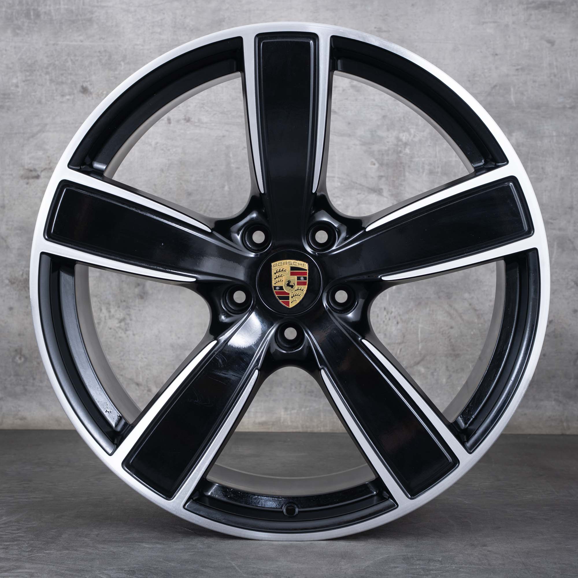 Oryginalne felgi Porsche Cayenne Coupe 9YA 22 cale 9Y0601025AP 9Y3601025T czarne polerowane