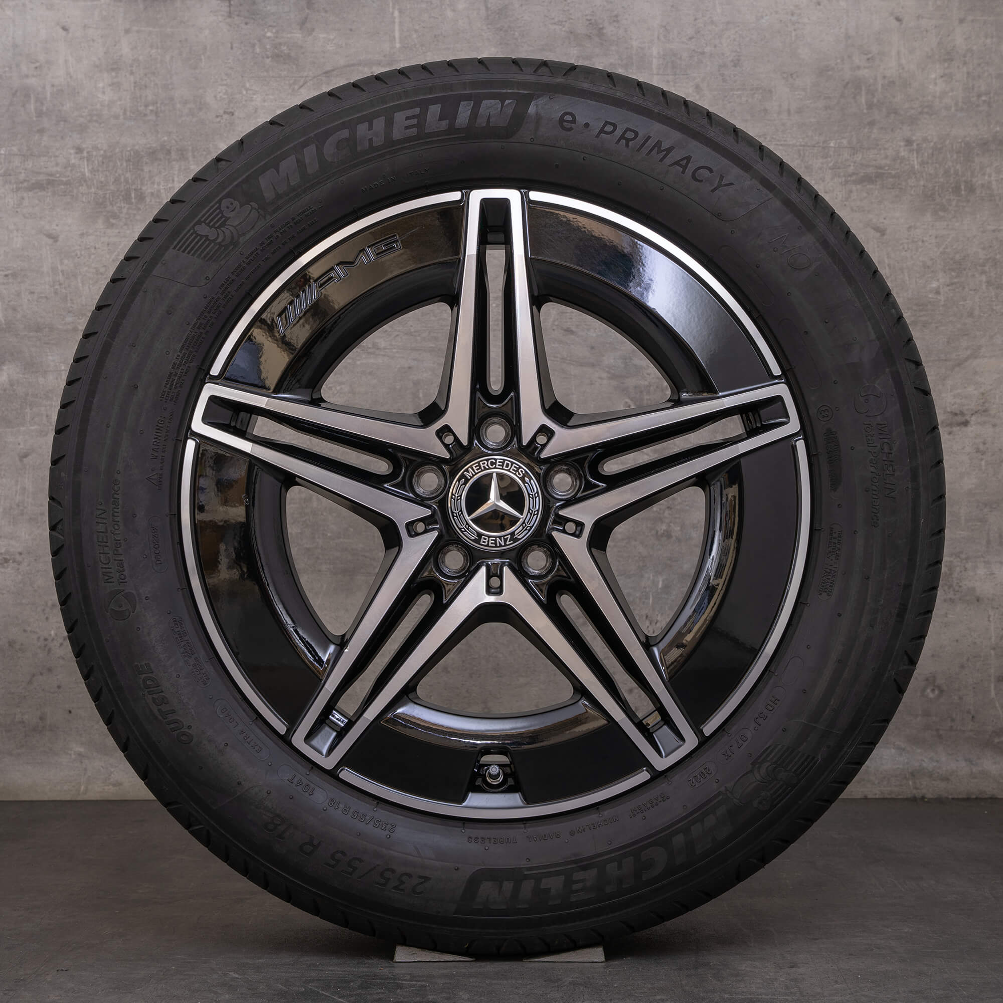 Llantas originales Mercedes Benz EQA EQB AMG 18 pulgadas H243 X243 ruedas de verano A2434011700 negro brillante torneado