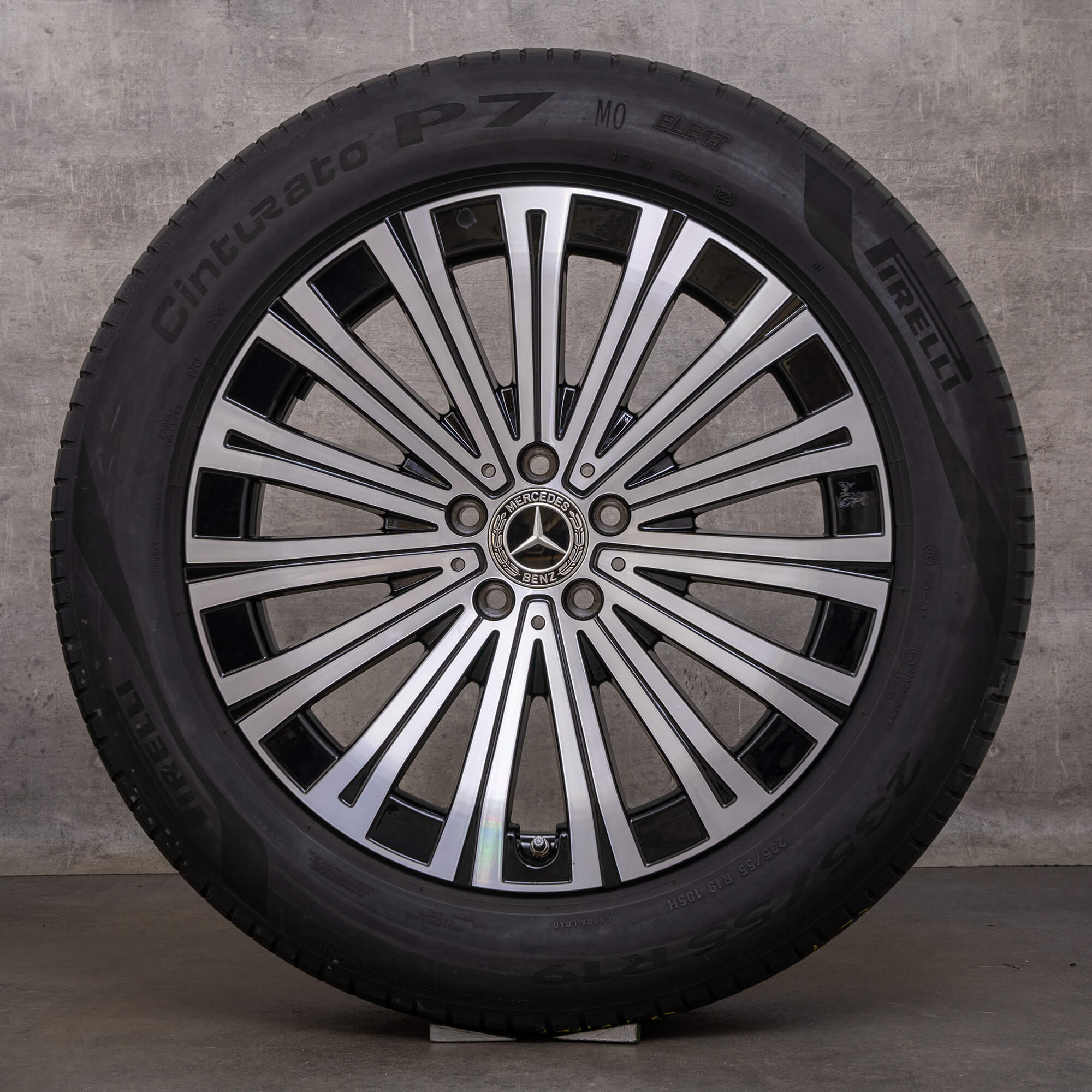 Original Mercedes Benz EQS Jantes 19 pouces V297 Roues d'été A2974010500 noir brillant