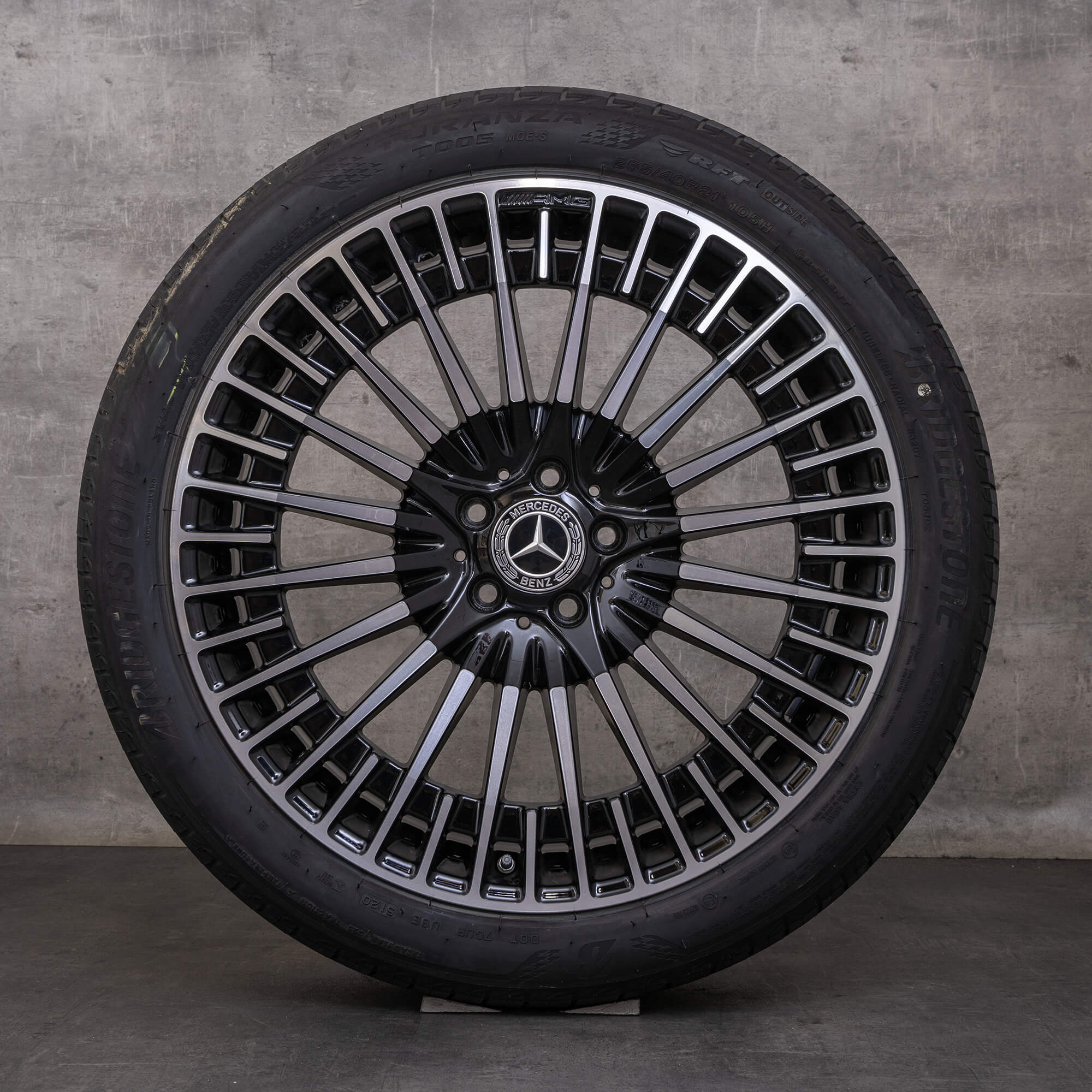 Orijinal Mercedes Benz EQS 53 AMG kış jant lastik 21 inç SUV V297 jantlar A2974011500 siyah parlak tornalanmış