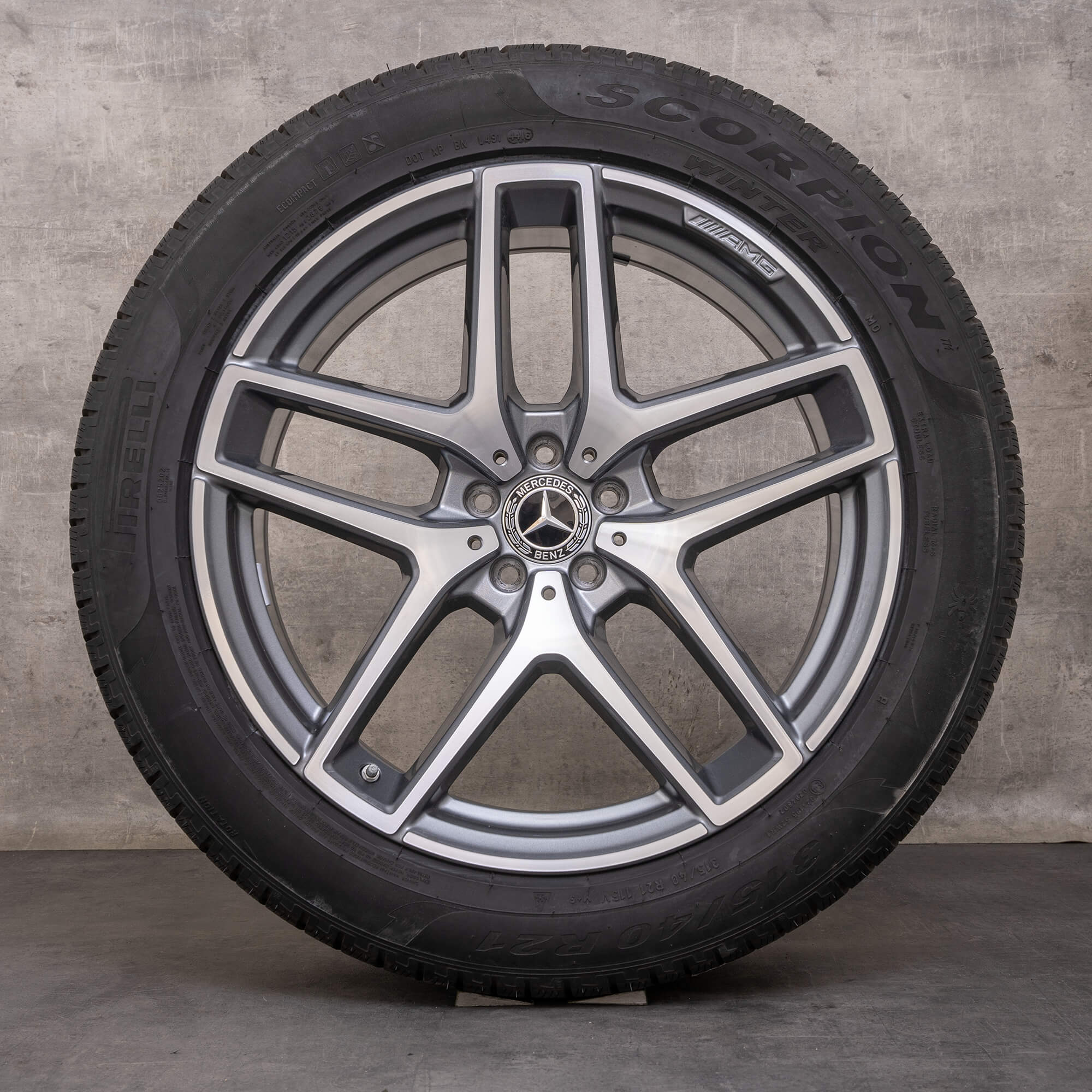 Oryginał Mercedes Benz GLE 43 63 & S AMG koła zimowe 21 cali C292 felgi A2924012900 A2924011700 himalaya szary polerowane