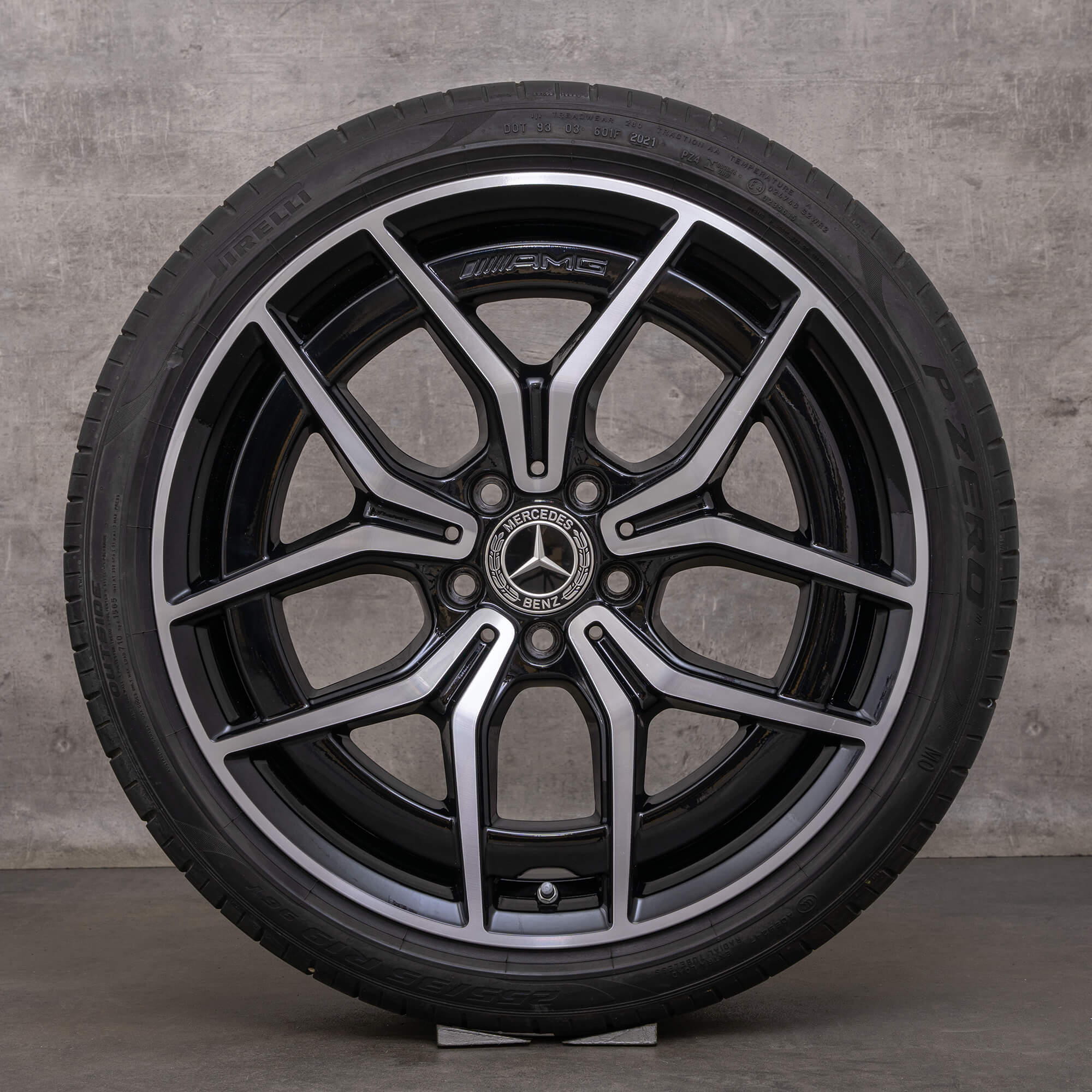 Alkuperäiset Mercedes Benz C-sarjan AMG-vanteet 19 tuuman W206 S206 kesäpyörät A2064016700 A2064016800 musta kiillotettu