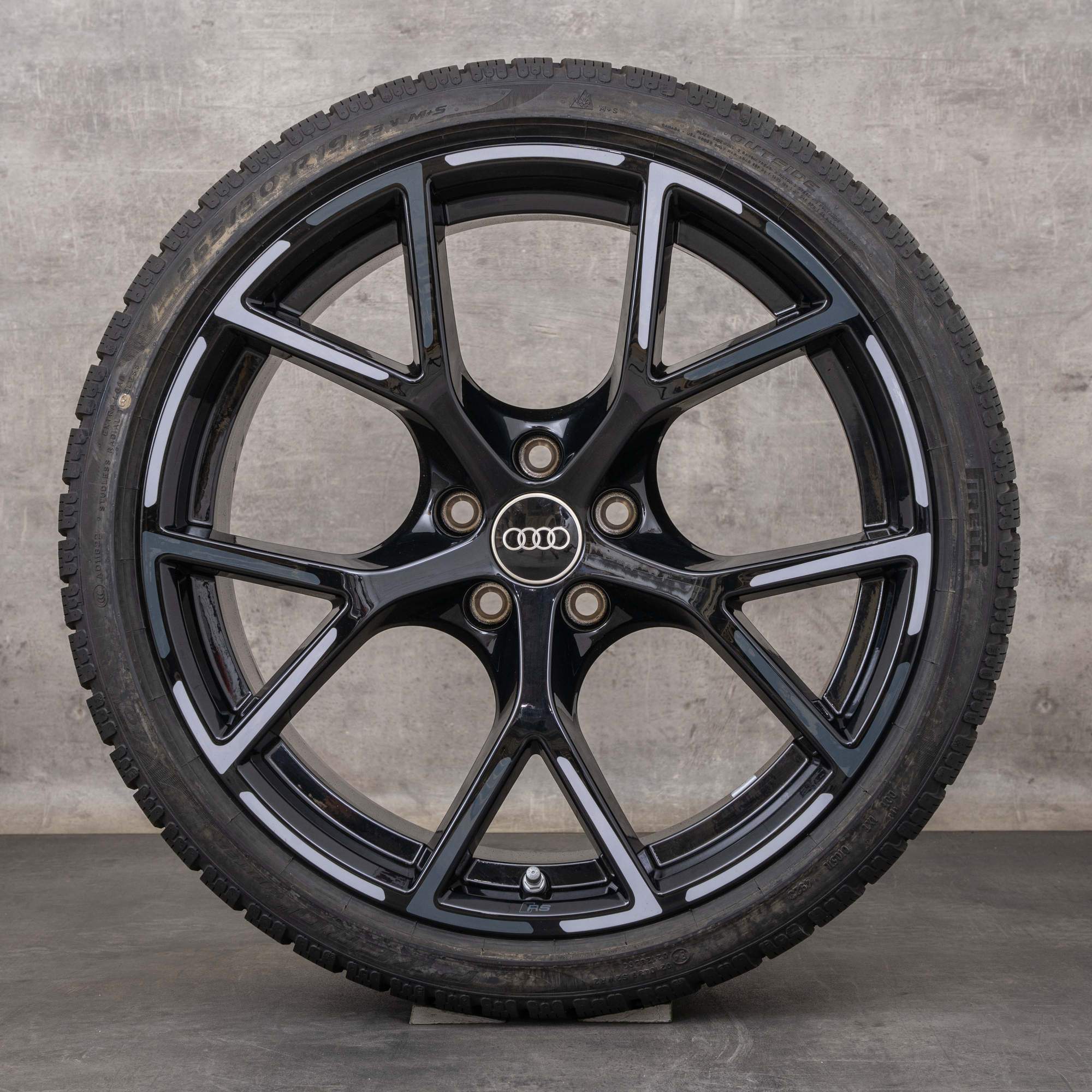 OEM Audi RS3 winter wheels 19 inch 8Y RS rims 8Y0601025BP 8Y0601025BQ black gloss bicolor
