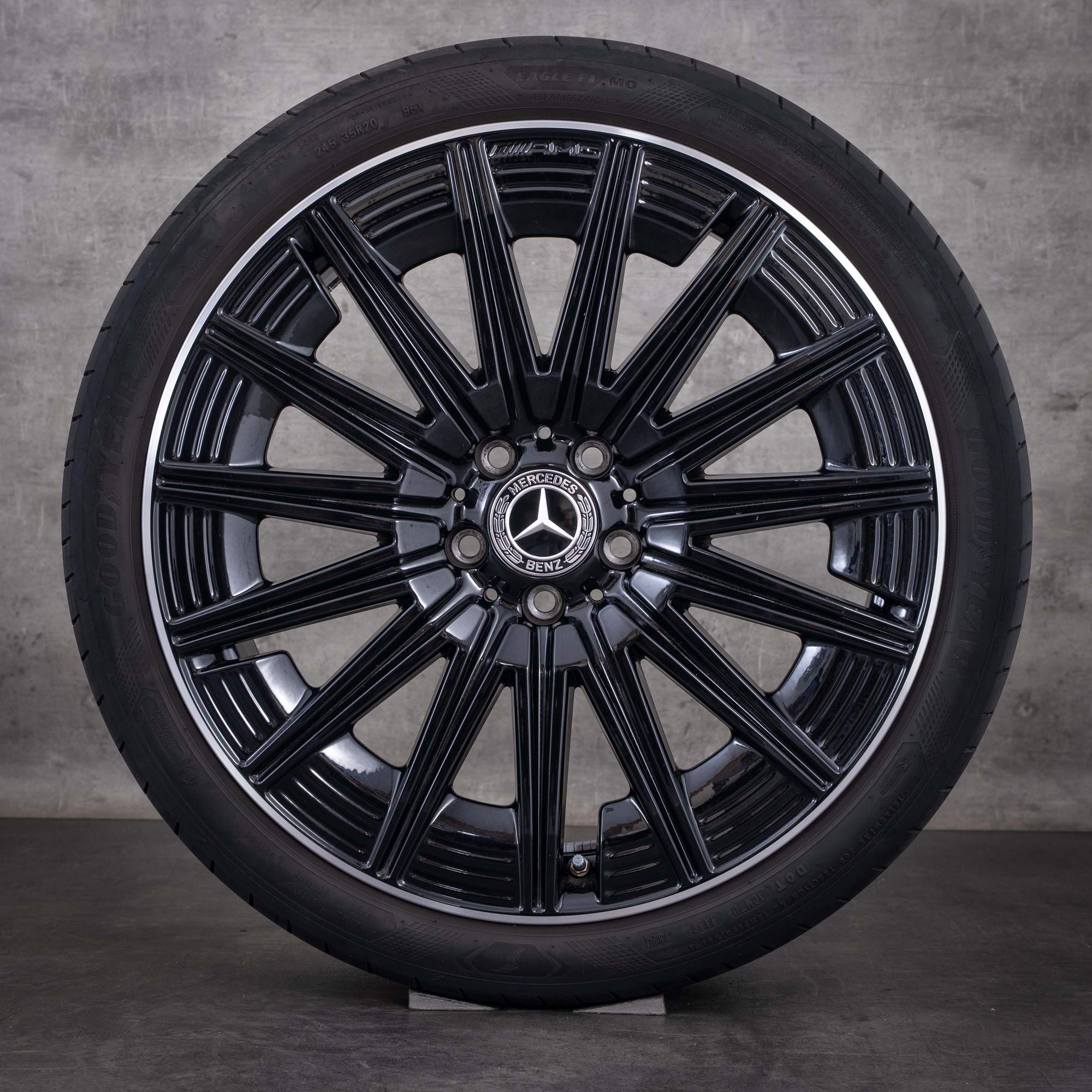 Orijinal Mercedes-Benz CLE AMG jantlar 20 inç A236 C236 Yaz lastikleri A2364012300 A2364012400 elmas kesim siyah