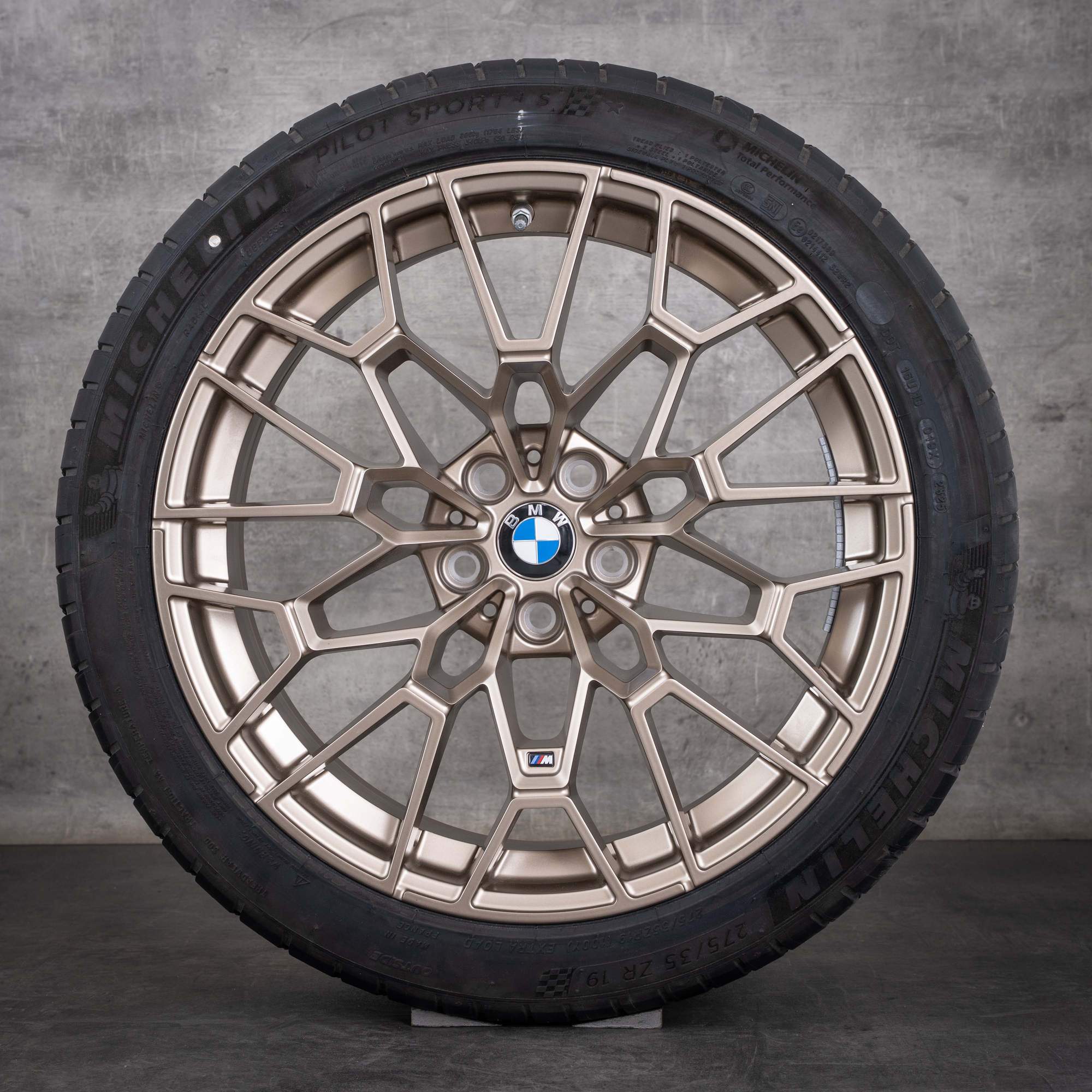 Oryginalne felgi BMW M2 M3 M4 19–20 cali G87 G80 G81 G82 G83 koła letnie stylizacyjne 930 M 7884365 7884366 matowe złoto-brązowe NOWE