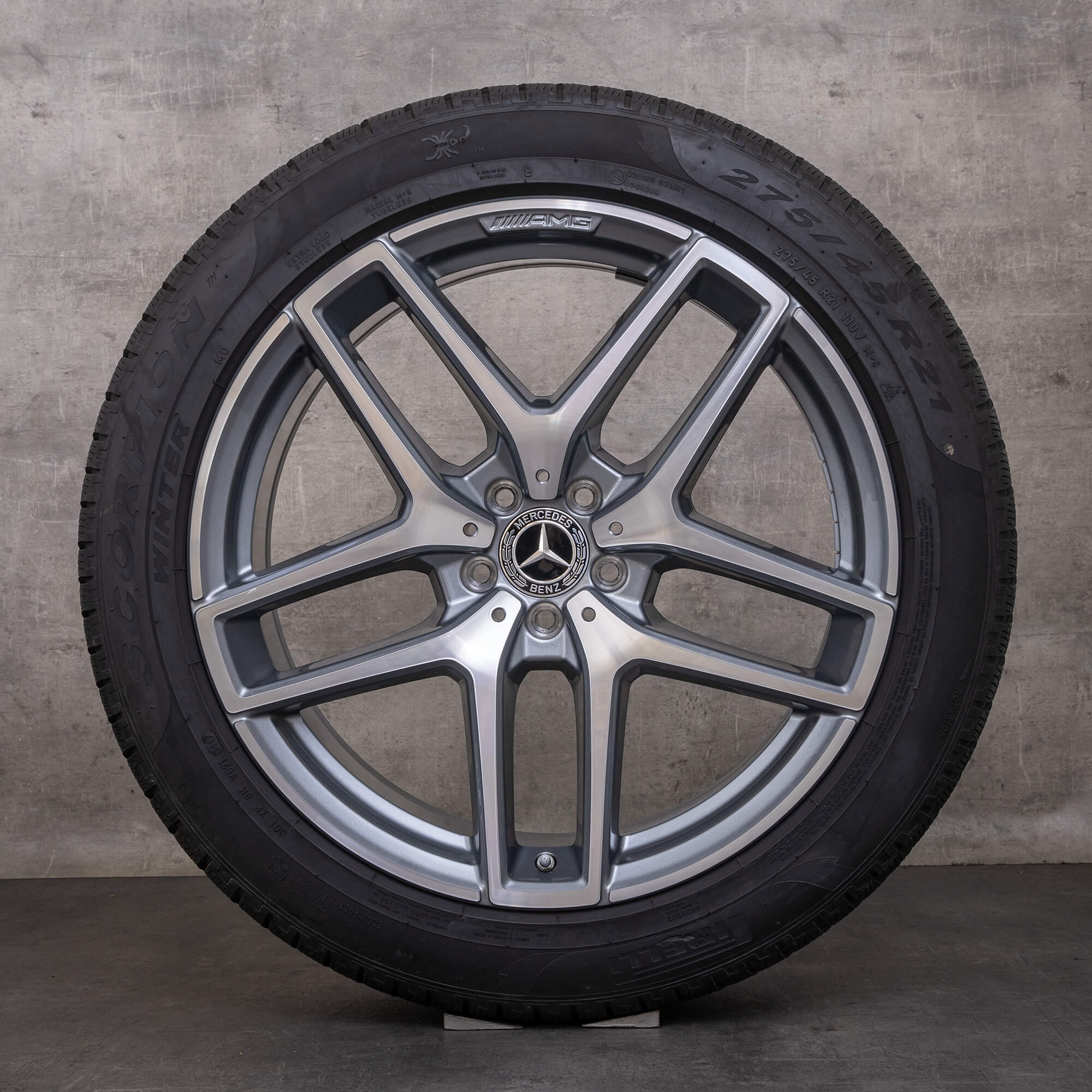 Alkuperäiset Mercedes Benz GLE & 43 63 S AMG talvirenkaat 21 tuuman C292 vanteet A2924012900 A2924011700 himalajanharmaa kiillotettu