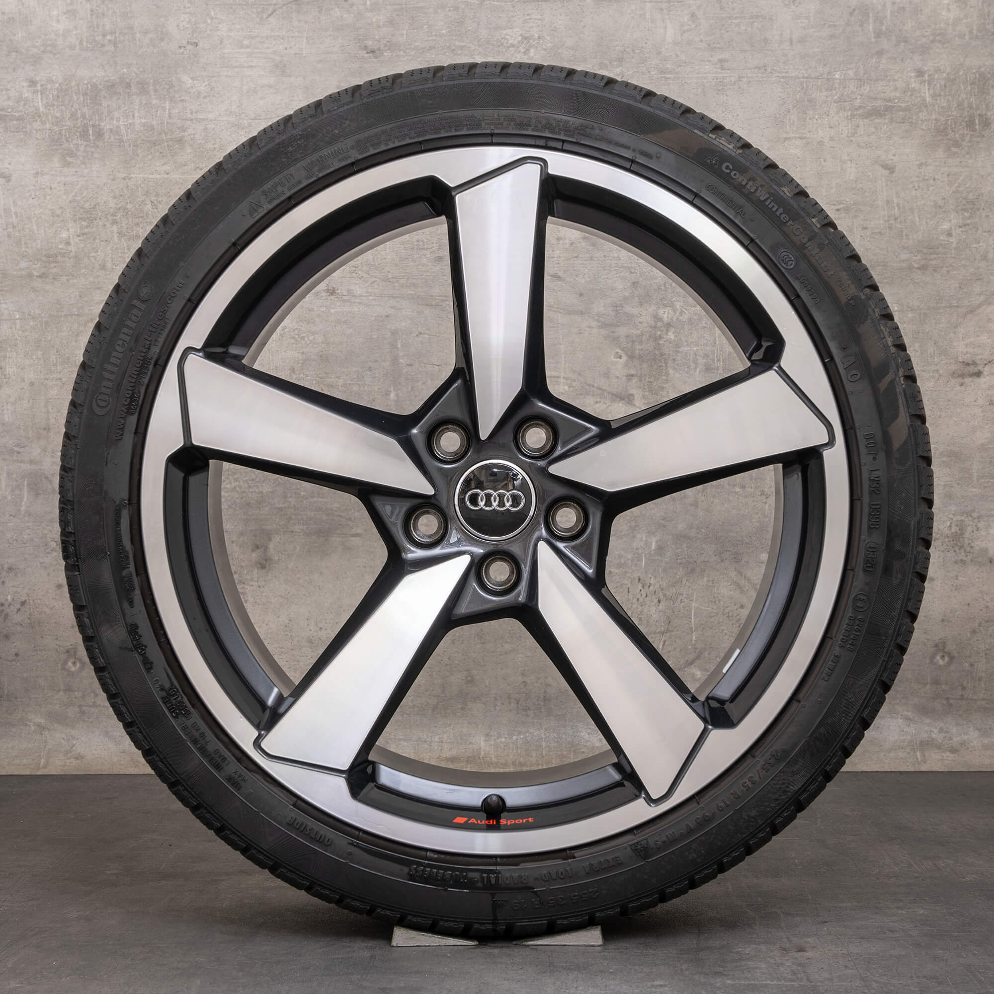 Original Audi A5 S5 Winterräder 19 Zoll F5 8W B9 Felgen 8W0601025FS anthrazit glanzgedreht