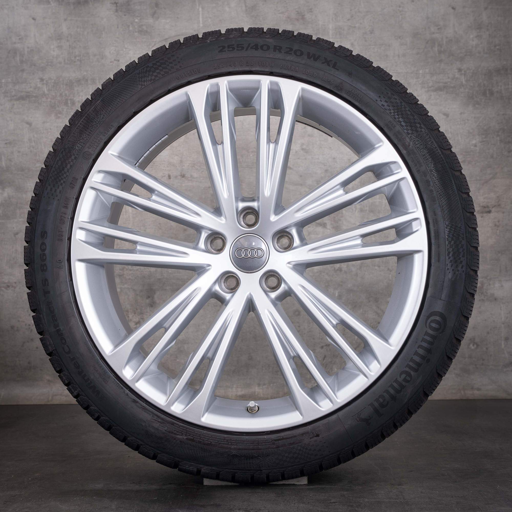 Originele Audi A7 S7 winterbanden op velg 20 inch 4K C8 velgen 4K8601025F glanzend zilver - wiel 2 van 4