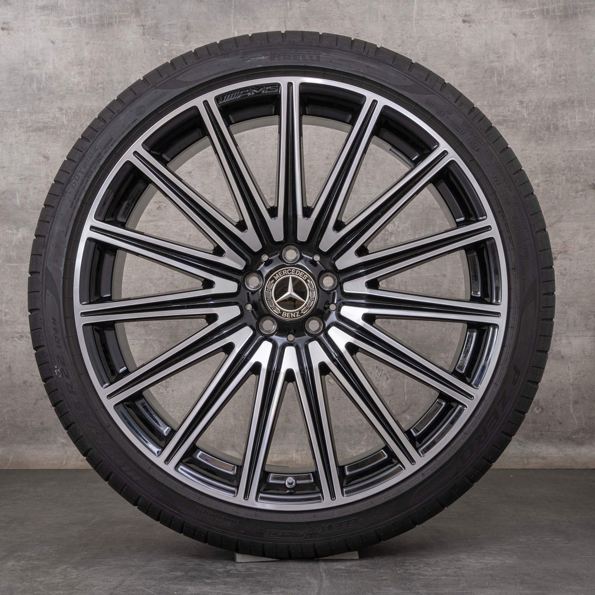 Alkuperäiset Mercedes Benz EQS AMG talvirenkaat 22 tuuman V297 vanteet A2974013800 musta kiillotettu