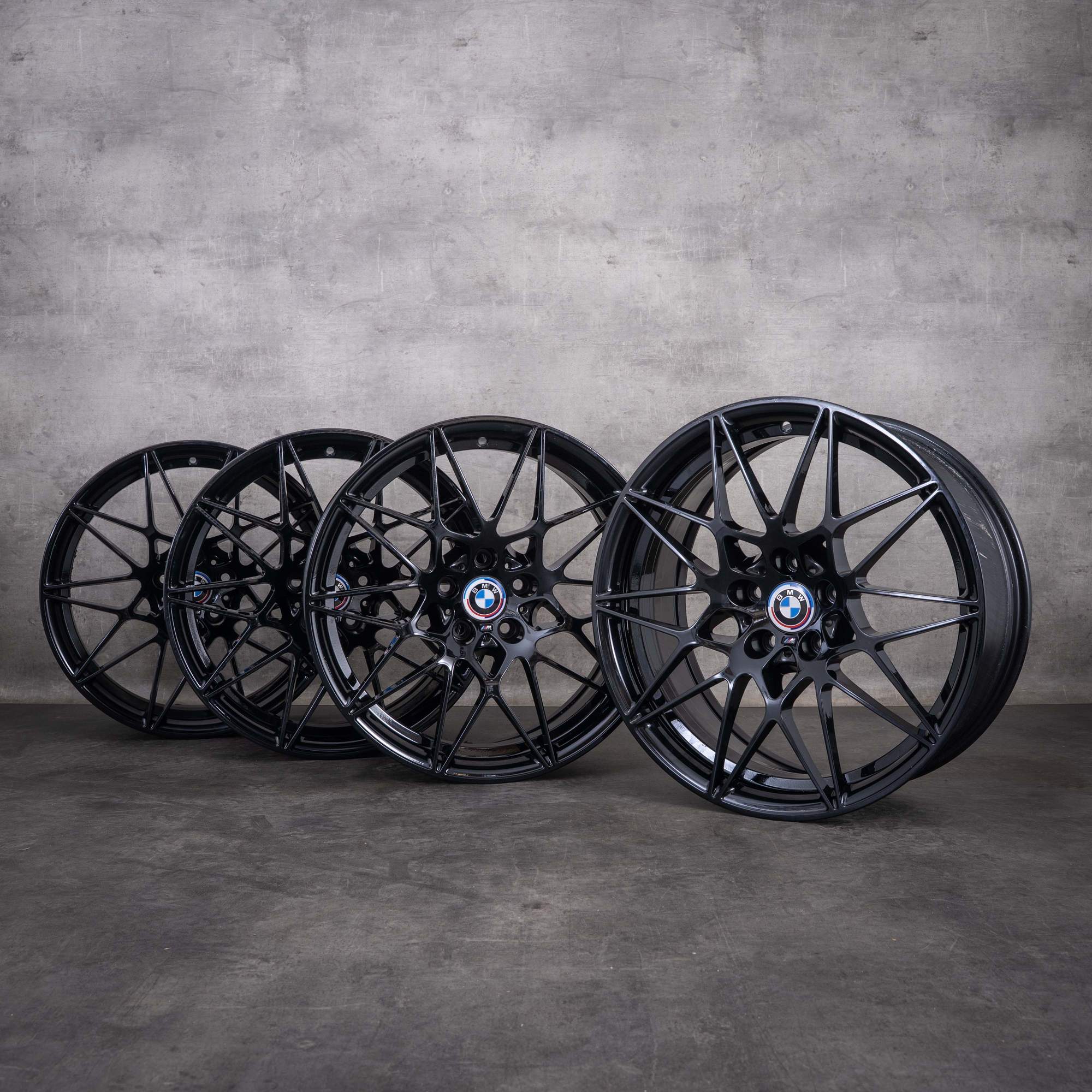 Original BMW M3 M4 Felgen 20 Zoll F80 F82 F83 Styling 666 M 8090192 8090193 schwarz glanzgedreht