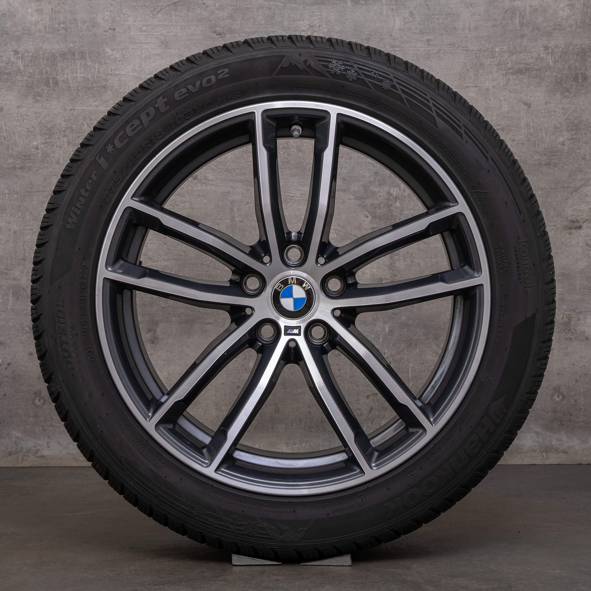 Original BMW Série 5 Roues d'hiver 18 pouces G30 G31 Jantes Styling 662 M 8093405 8093406 ferricgrey front polish