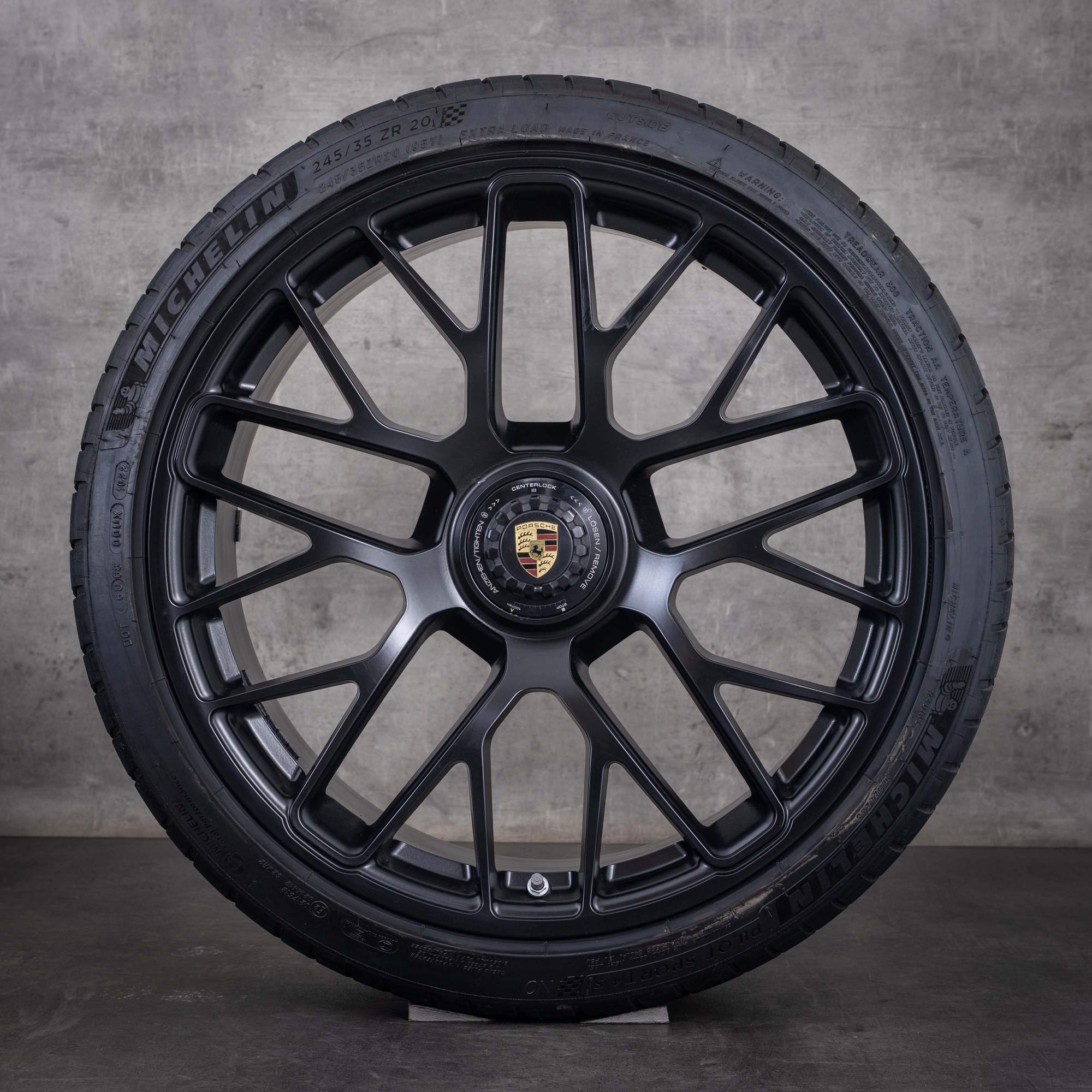 Llantas originales Porsche 991 de 20 pulgadas Turbo S de ruedas de verano 99136216234 99136215734 negro mate