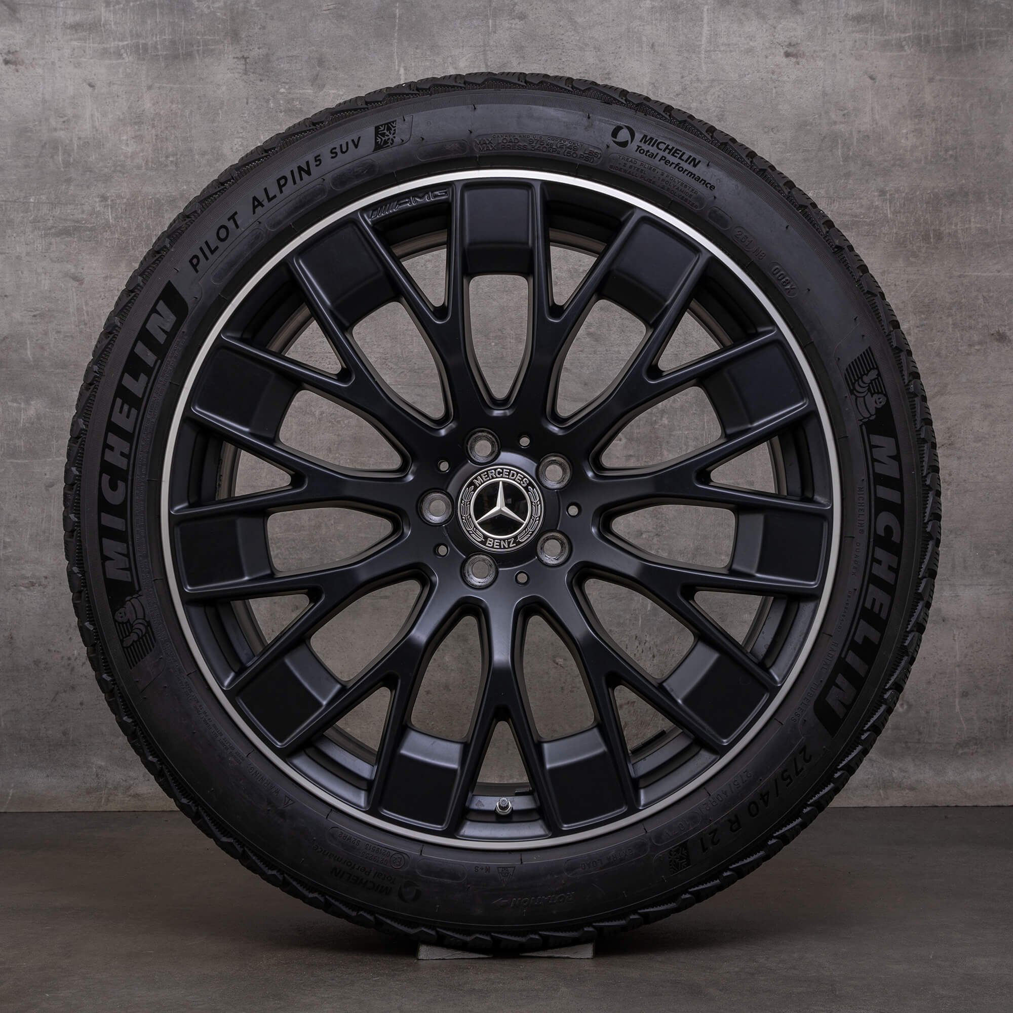 Original AMG Mercedes Benz EQE 43 53 Winterräder 21 Zoll X294 Felgen A2944011500 schwarz matt glanzgedreht