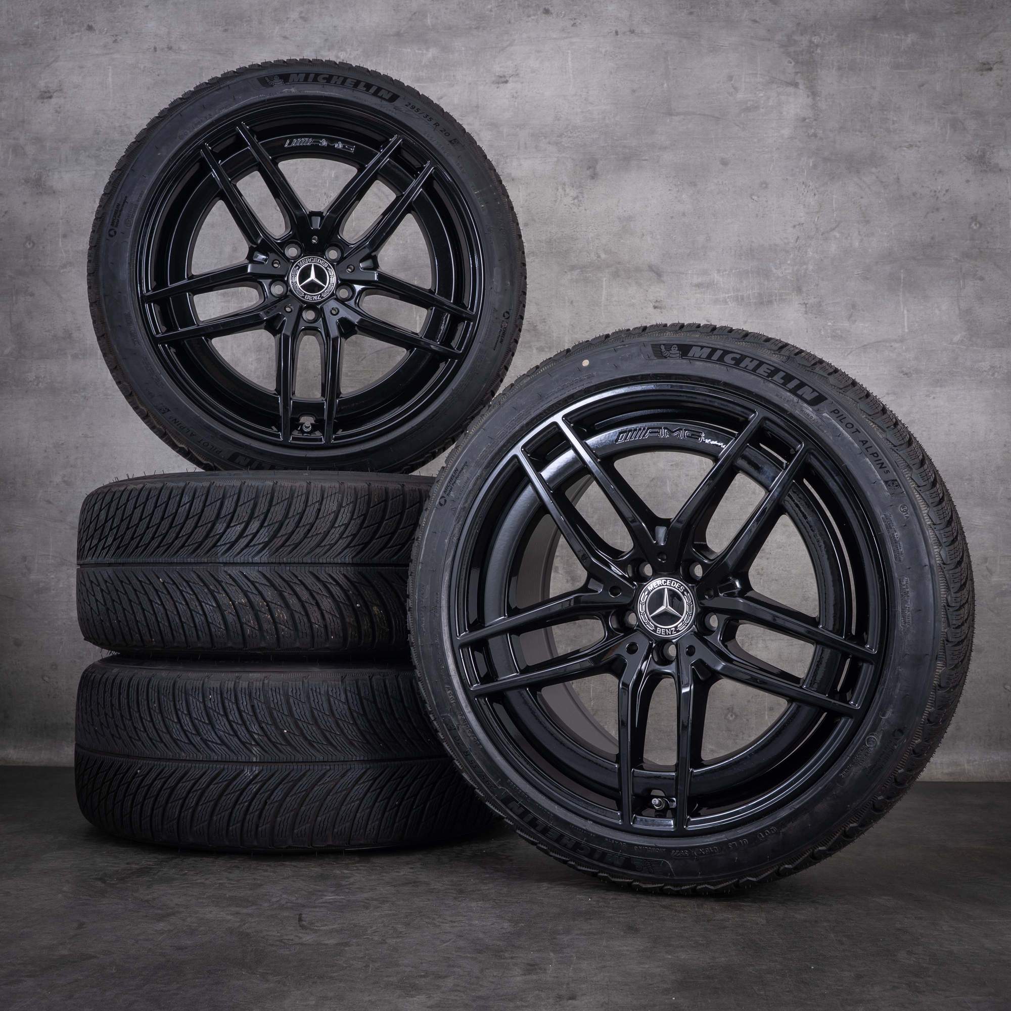 Original Mercedes Benz SL AMG 43 55 63 Felgen 20 Zoll R232 Sommerräder A2324012100 A2324012200 schwarz glanz