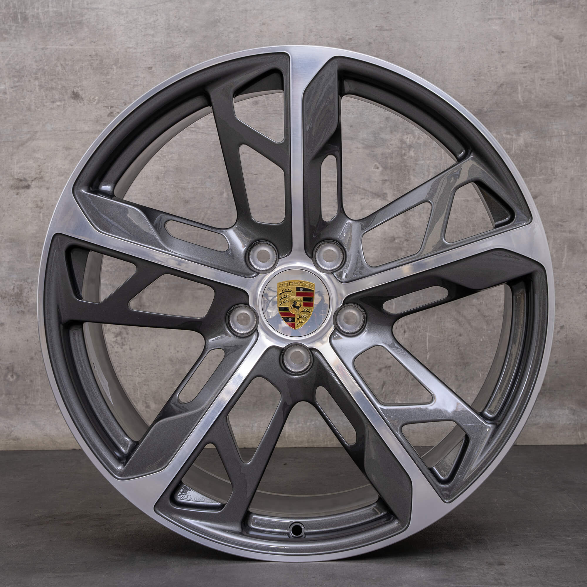 Ekte Porsche Taycan felger 21 tommer 9J1 Turbo & S 4S Cross Turismo GTS 9J1601025AL 9J1601025AM titanglans snudd NY