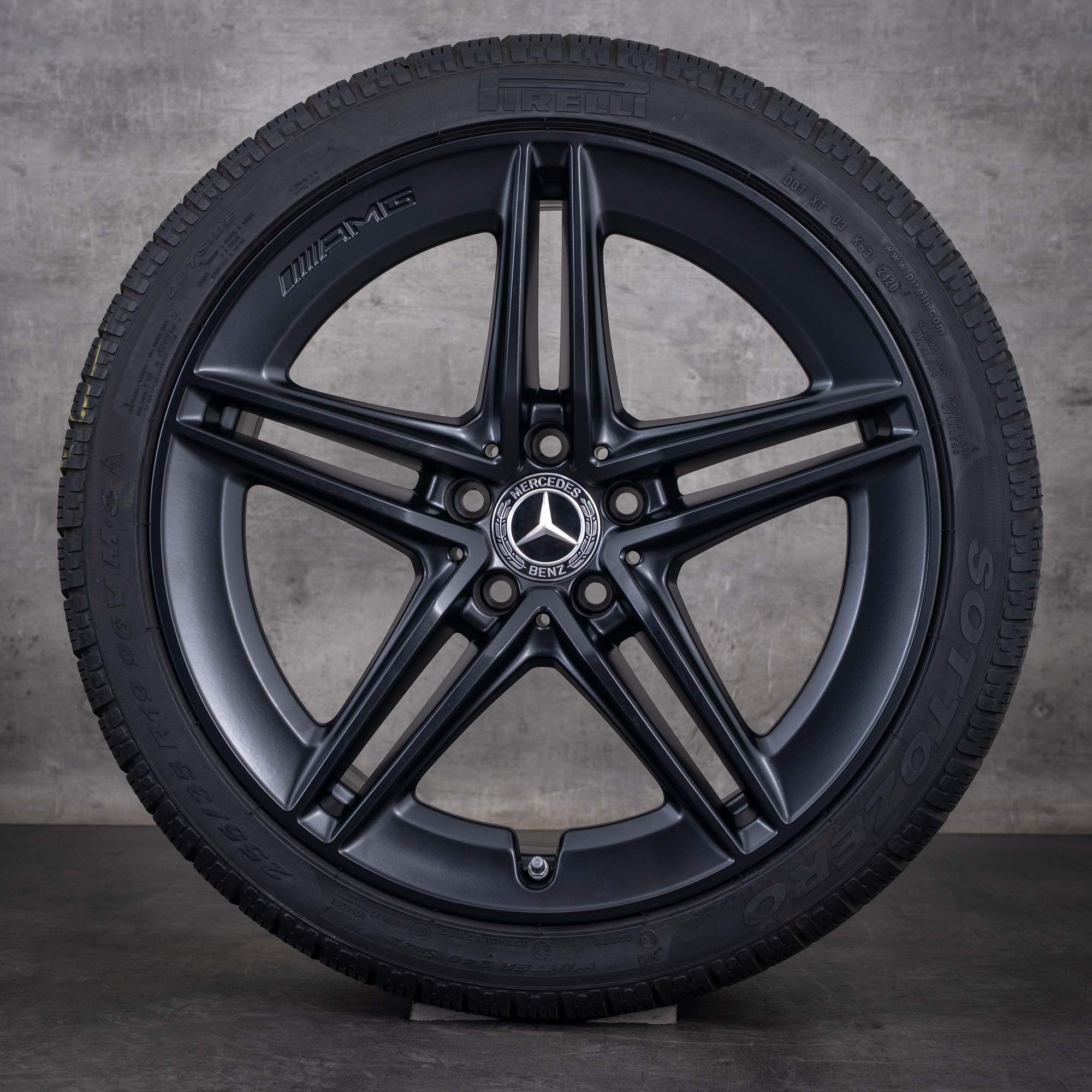 Original Mercedes Benz C-Klasse C63 & S AMG Winterräder 19 Zoll C205 A205 Felgen A2054012001 A2054012101 schwarz matt