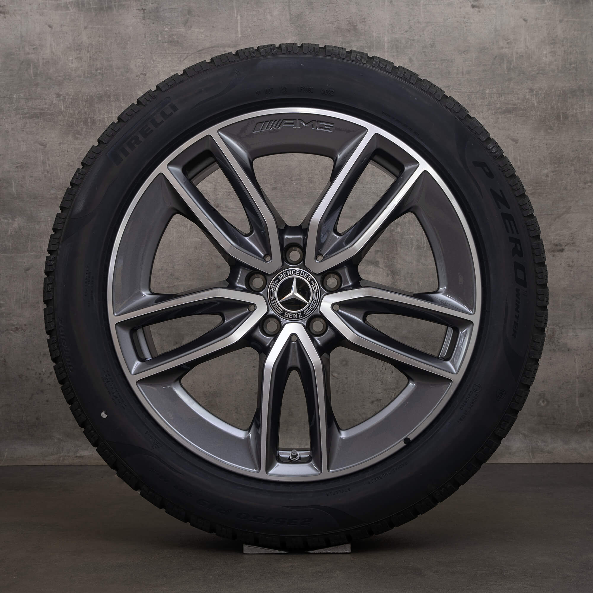 Originale Mercedes Benz GLA GLB AMG felger 19 tommer 35 45 & S H247 X247 vinterhjul A2474011800 himalaya grå frontpolert NY