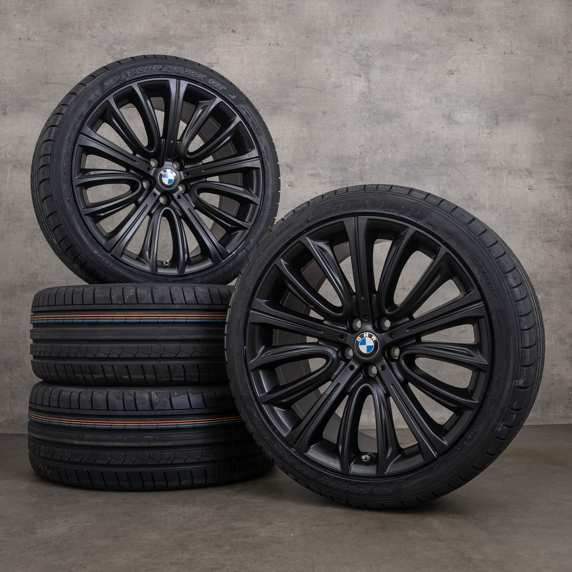 Original BMW 7er 6er Winterräder 20 Zoll G11 G12 G32 GT Gran Turismo Felgen Styling 628 6863110 6863111 schwarz matt