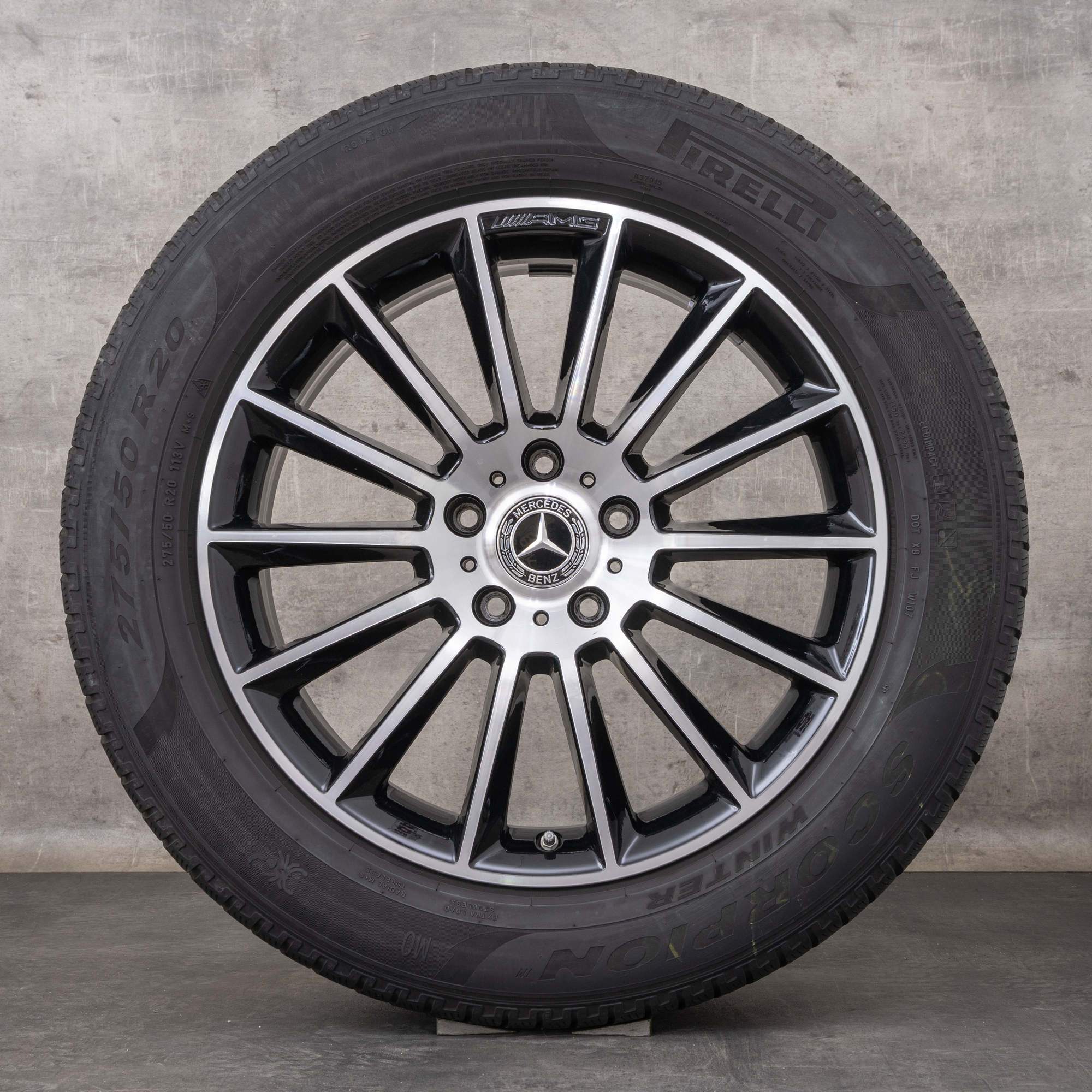 Original Mercedes Benz G-Class AMG Anvelope de iarnă 20 inch W463 G350 d G400 G500 jante A4634011700 negru lucios Lucios