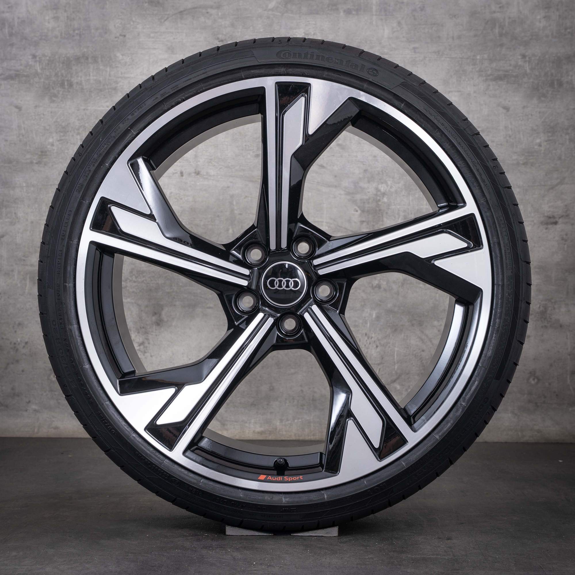 Original Audi A5 S5 Felgen 20 Zoll F5 8W B9 Sommerräder Flag 8W0601025FR schwarz glanzgedreht