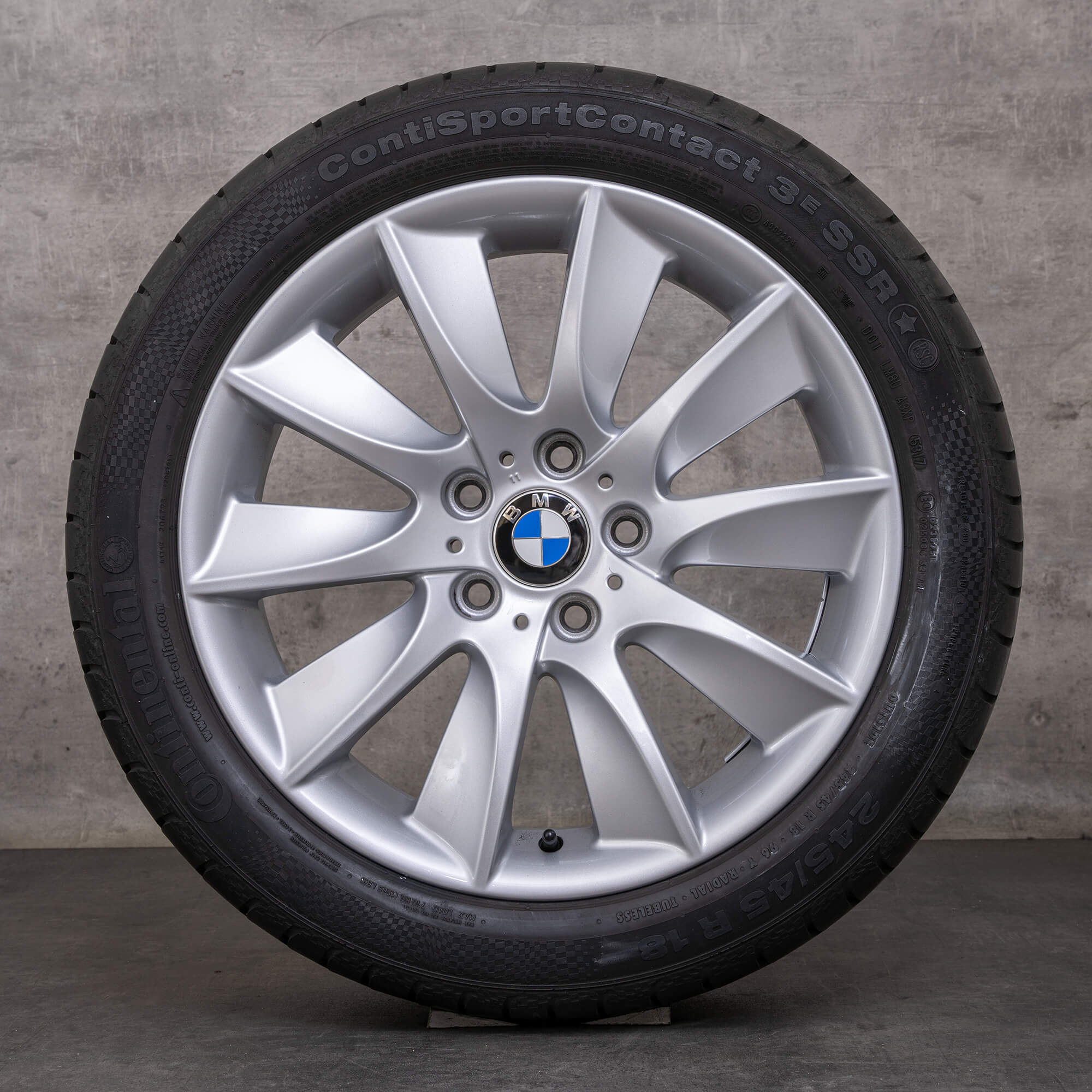 Orijinal BMW 5 Serisi 6 jantlar 18 inç F10 F11 F06 F12 F13 Gran Coupe yaz jant lastik stil 329 6790174 gümüş parlak