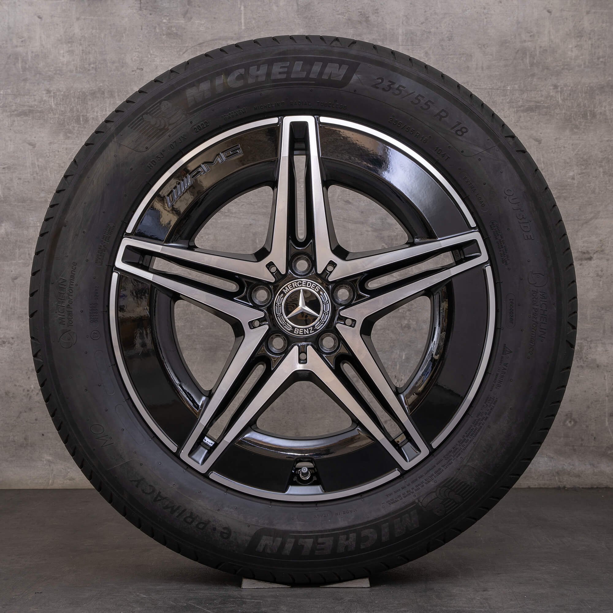 Llantas originales Mercedes Benz EQA EQB AMG 18 pulgadas H243 X243 ruedas de verano A2434011700 negro brillante torneado