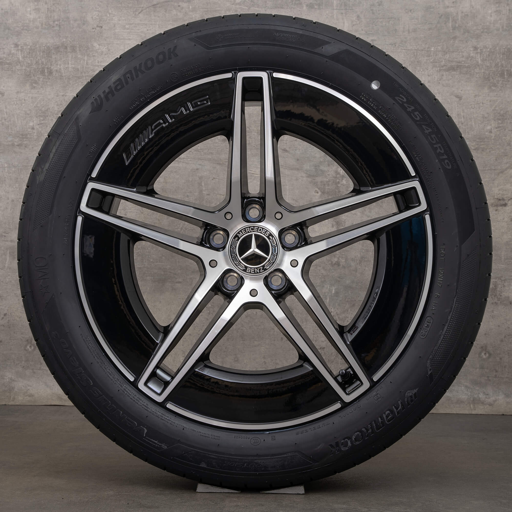 Jantes originais Mercedes Benz Classe E AMG de 19 polegadas W214 S214 jantes verão A2144010300 preto polido NOVO