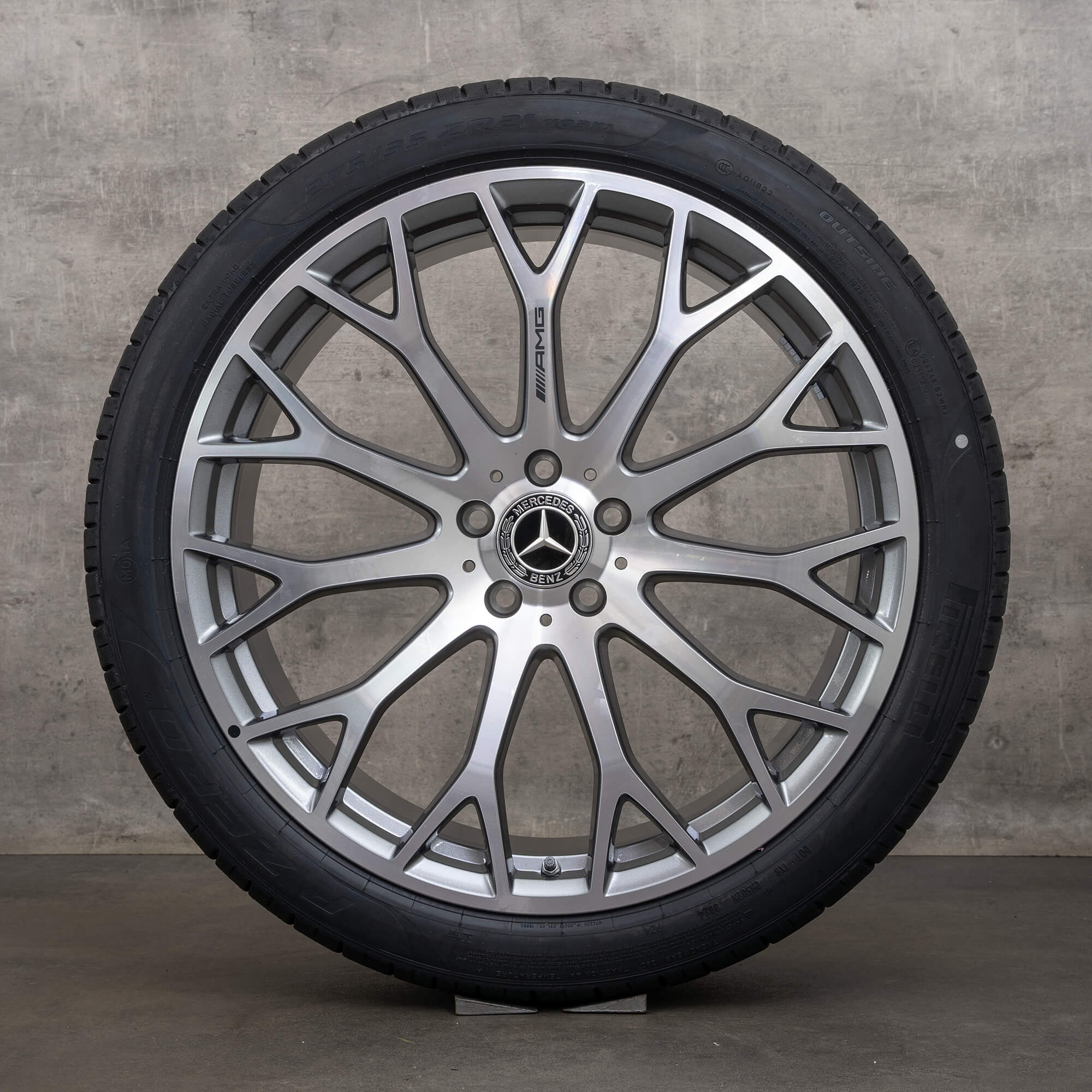 Originale Mercedes Benz SL AMG fælge 21 tommer R232 sommerfælge A2324012700 A2324012800 himalaya grey glossy turned NEW