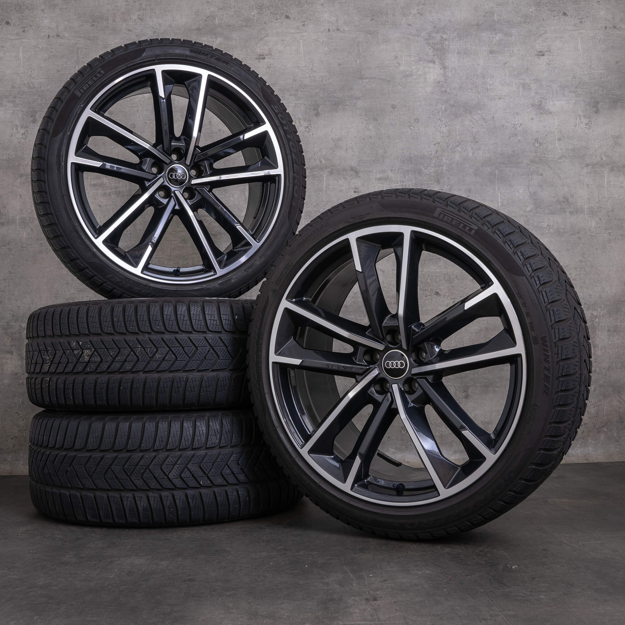 Originele Audi A7 S7 RS7 winterwielen 21 inch 4G C7 velgen 4G8601025AS titanium gepolijst