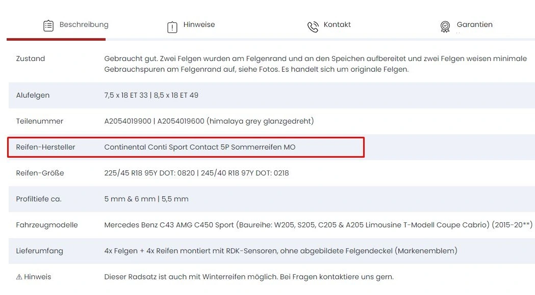 Goedkeuring Mercedes banden geoptimaliseerd met MO-markering C43 AMG Goedkeuring Mercedes banden geoptimaliseerd met MO-markering C43 AMG