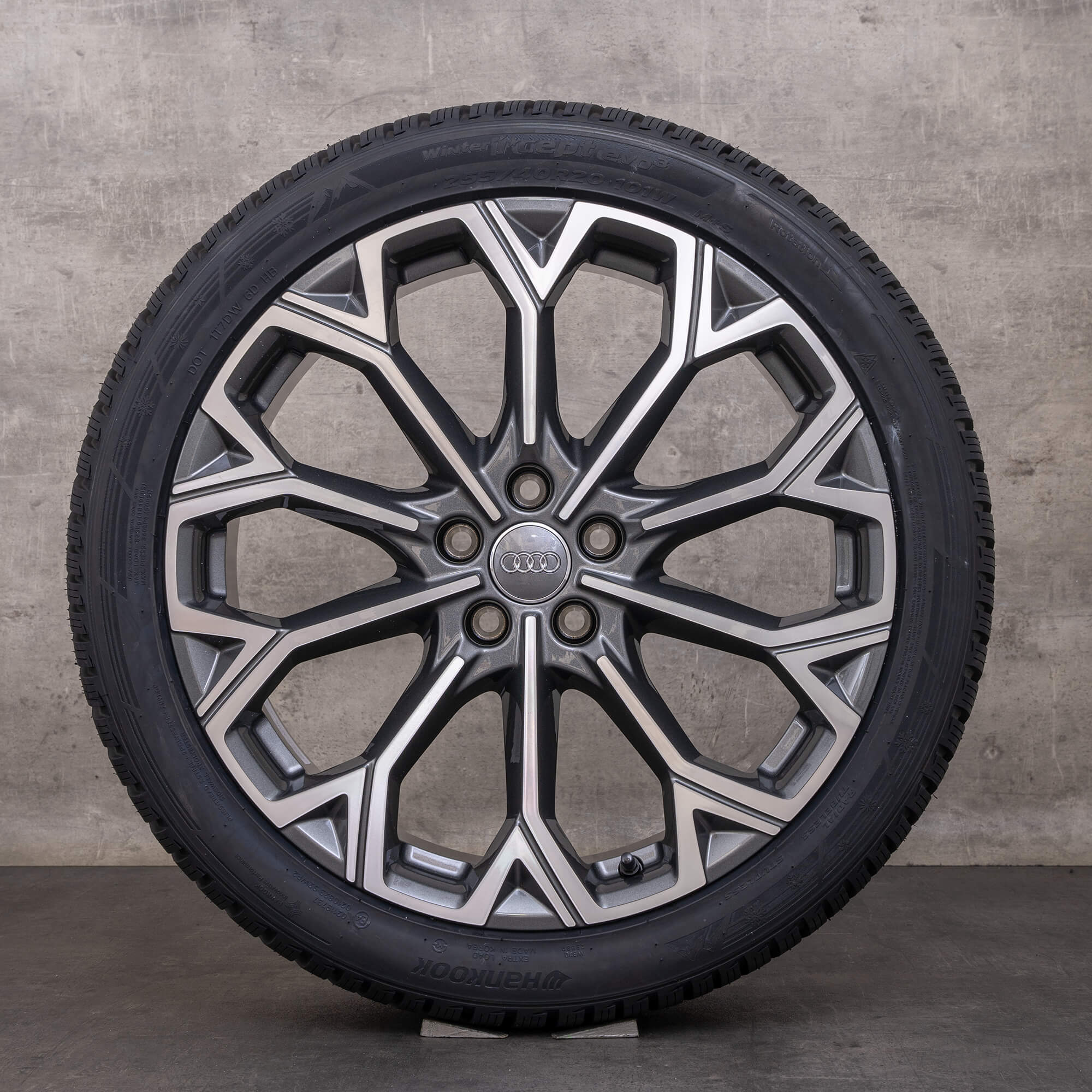 Oryginalne koła zimowe Audi A6 S6 20 cali 4P C8 C9 Felgi 4P0601025H grafitowo-szare Polerowane NOWOŚĆ