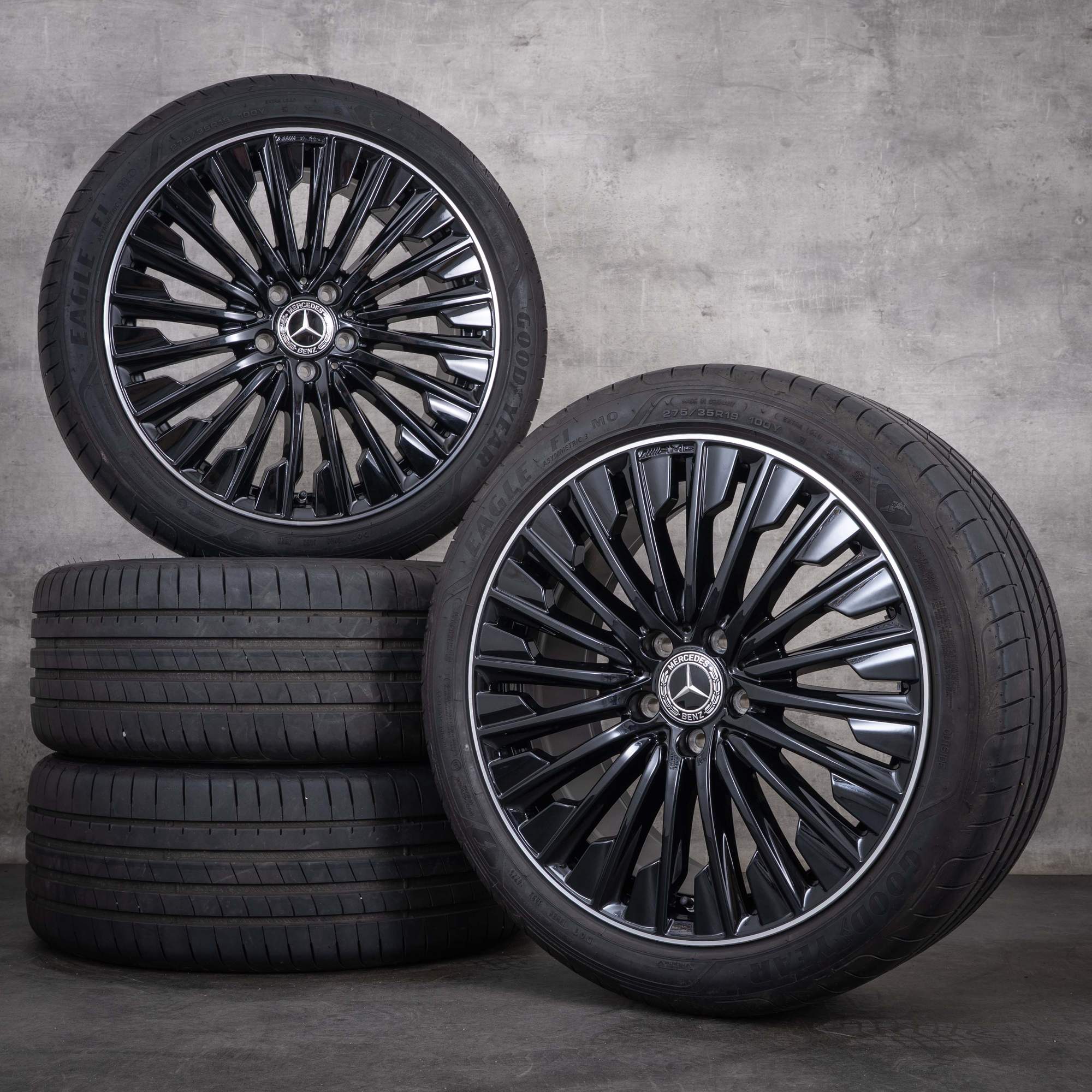 Originele Mercedes-Benz CLE AMG-velgen 19 inch C236 A236 zomerbanden A2364012100 A2364012200 zwart met diamond cut